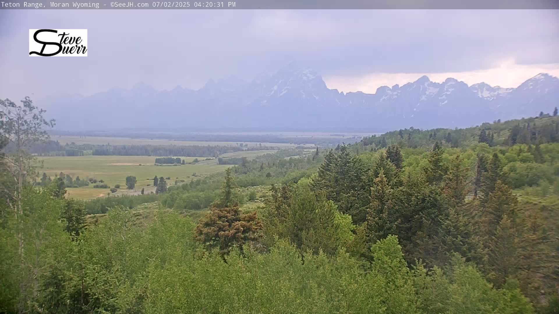 Buffalo Valley & Teton Mountain Range Live Cam - Moran, Teton County, Wyoming, USA