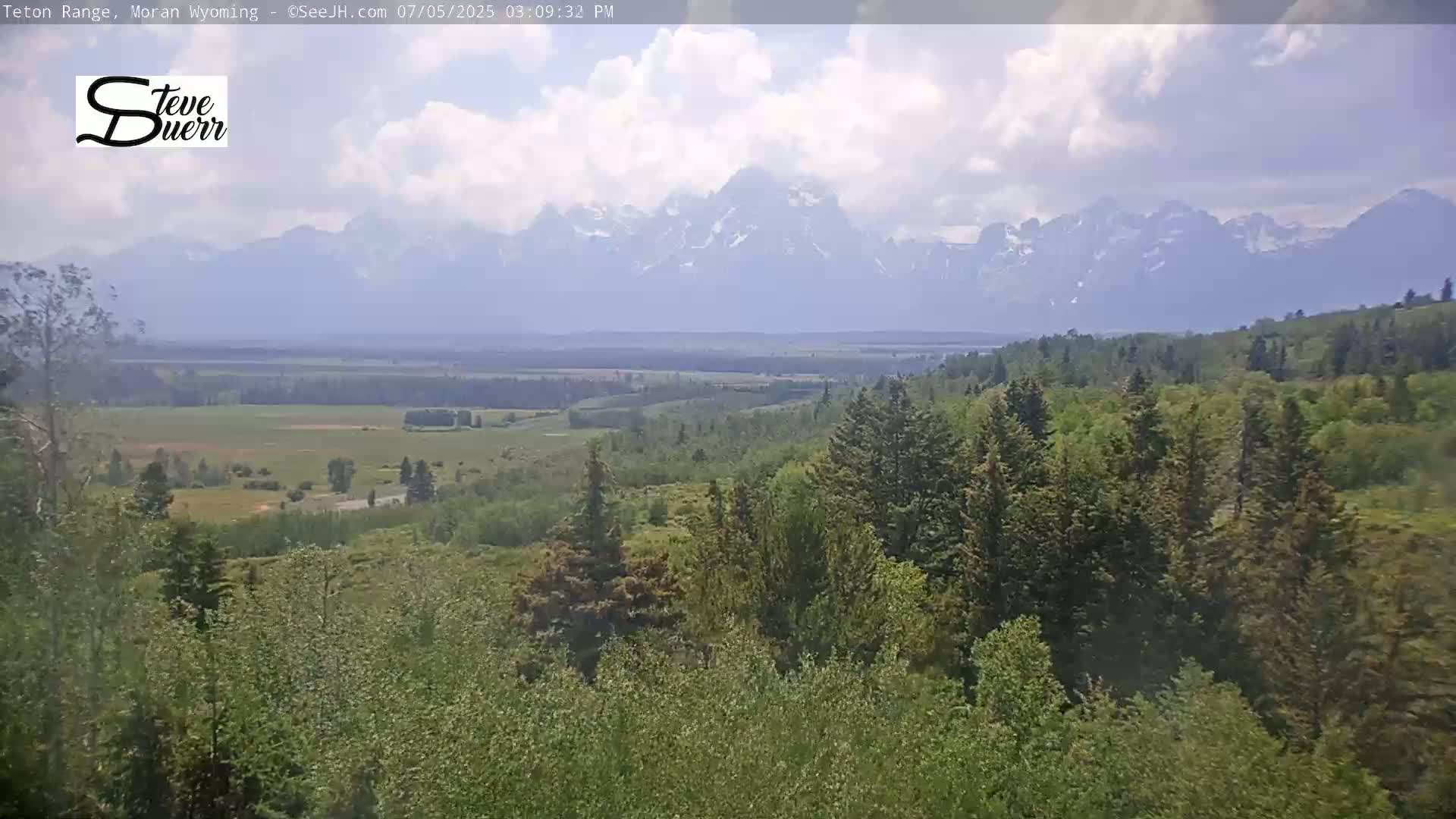 Buffalo Valley & Teton Mountain Range Live Cam - Moran, Teton County, Wyoming, USA