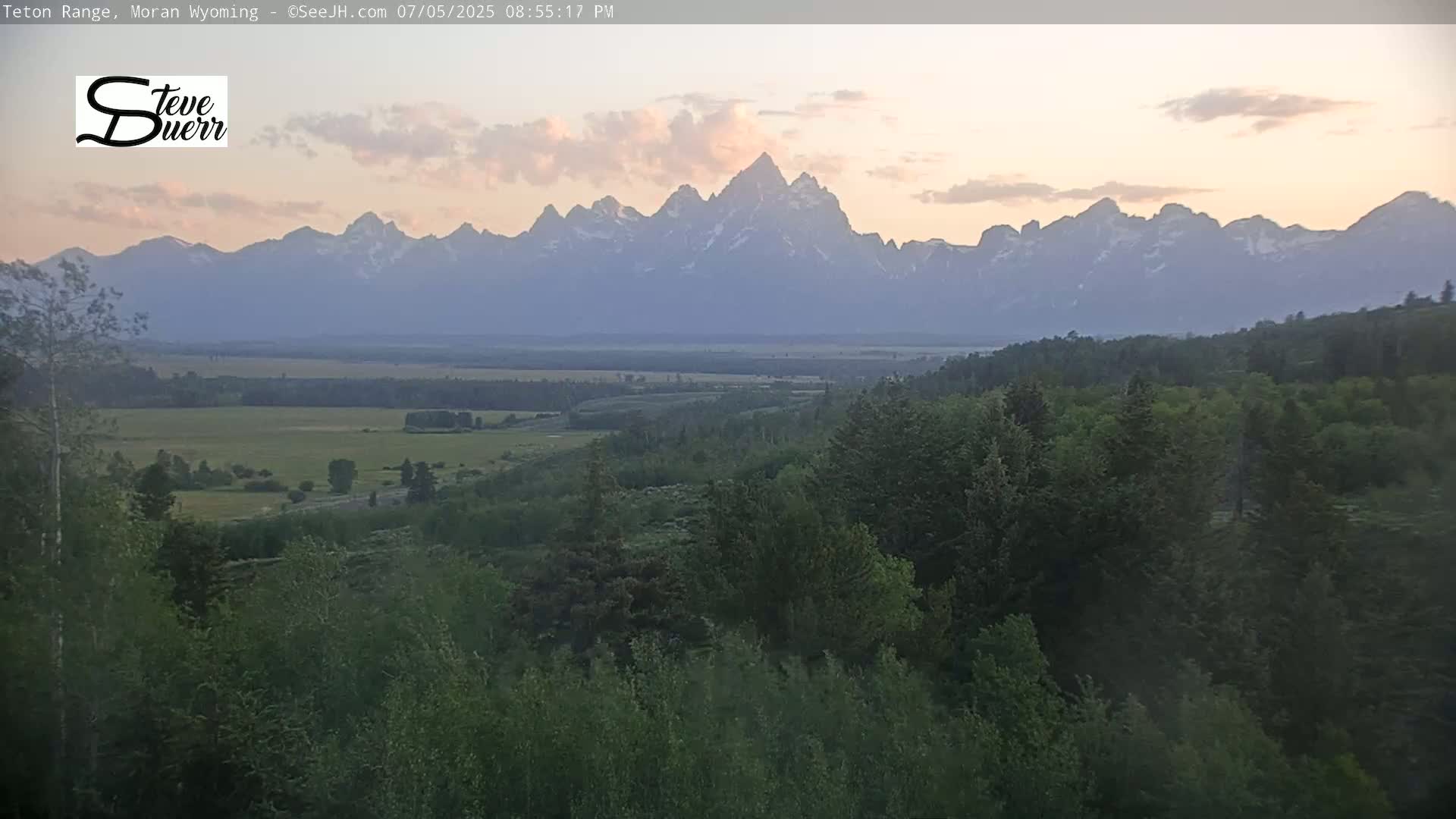 Buffalo Valley & Teton Mountain Range Live Cam - Moran, Teton County, Wyoming, USA