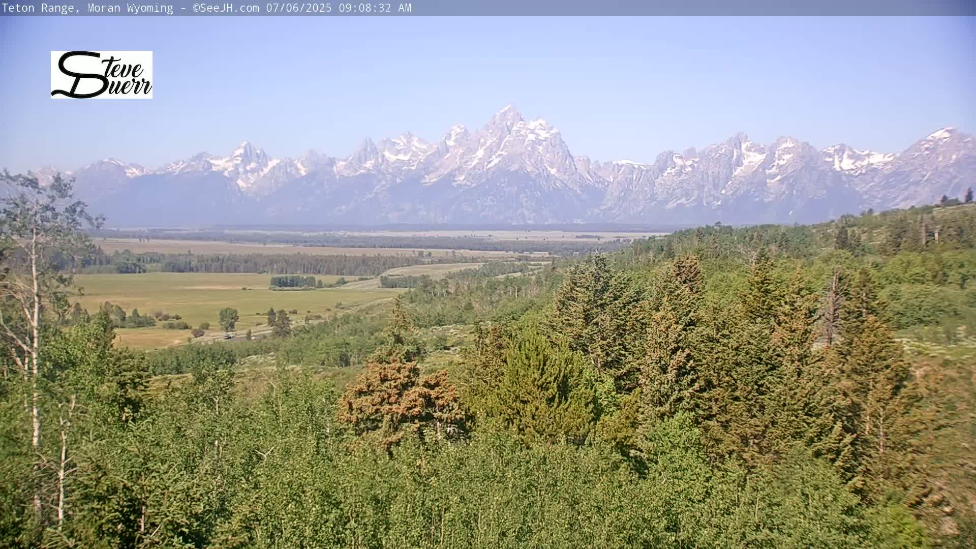 Buffalo Valley & Teton Mountain Range Live Cam - Moran, Teton County, Wyoming, USA