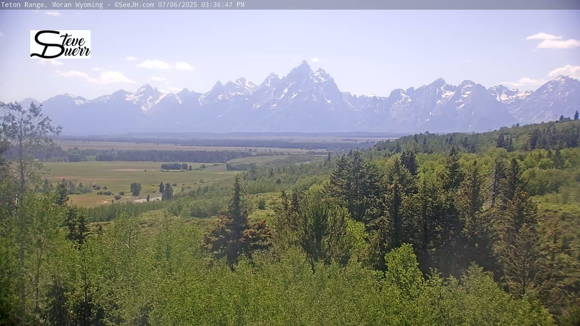 Buffalo Valley & Teton Mountain Range Live Cam - Moran, Teton County, Wyoming, USA