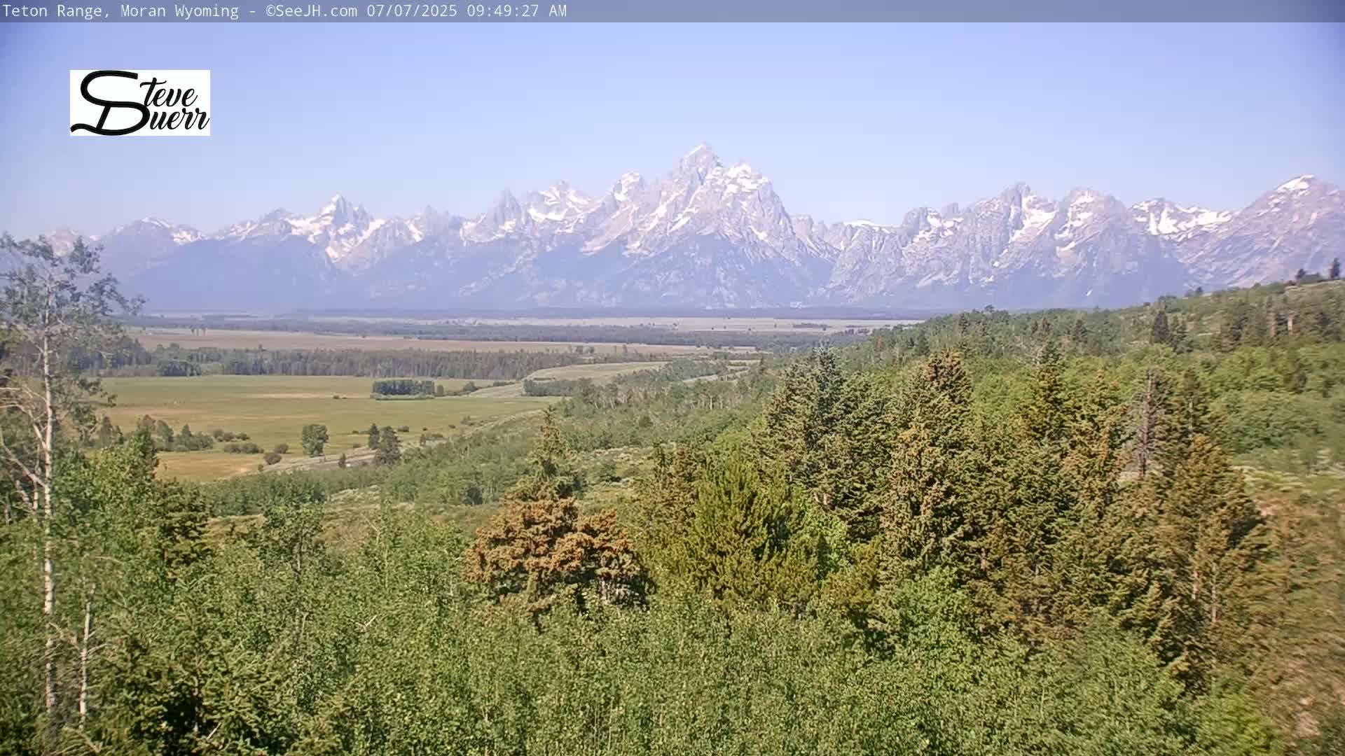 Buffalo Valley & Teton Mountain Range Live Cam - Moran, Teton County, Wyoming, USA