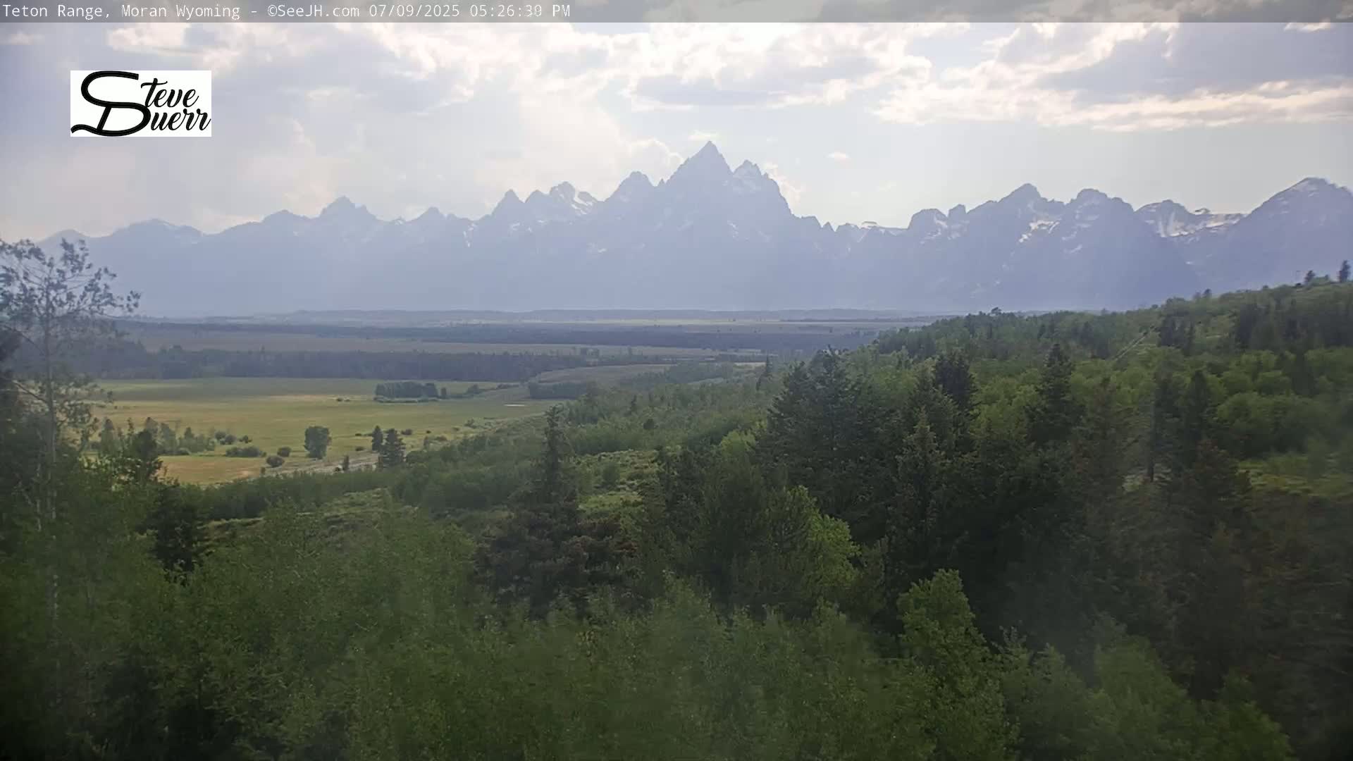 Buffalo Valley & Teton Mountain Range Live Cam - Moran, Teton County, Wyoming, USA