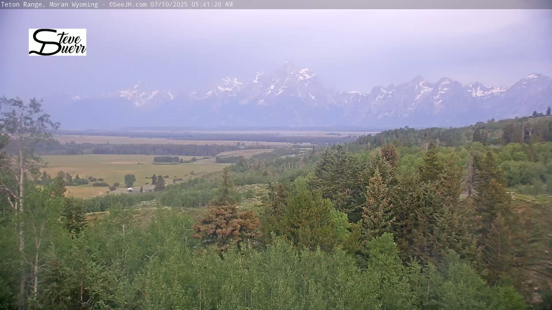 Buffalo Valley & Teton Mountain Range Live Cam - Moran, Teton County, Wyoming, USA