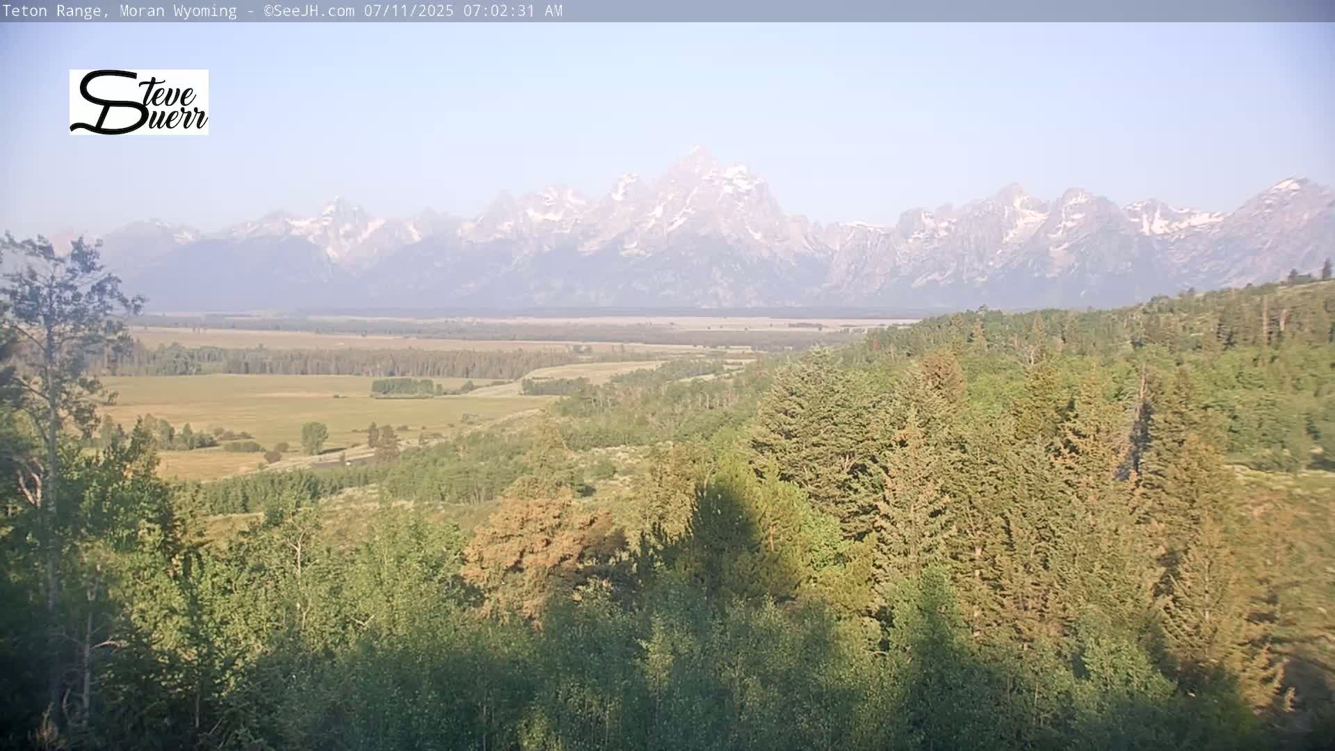Buffalo Valley & Teton Mountain Range Live Cam - Moran, Teton County, Wyoming, USA