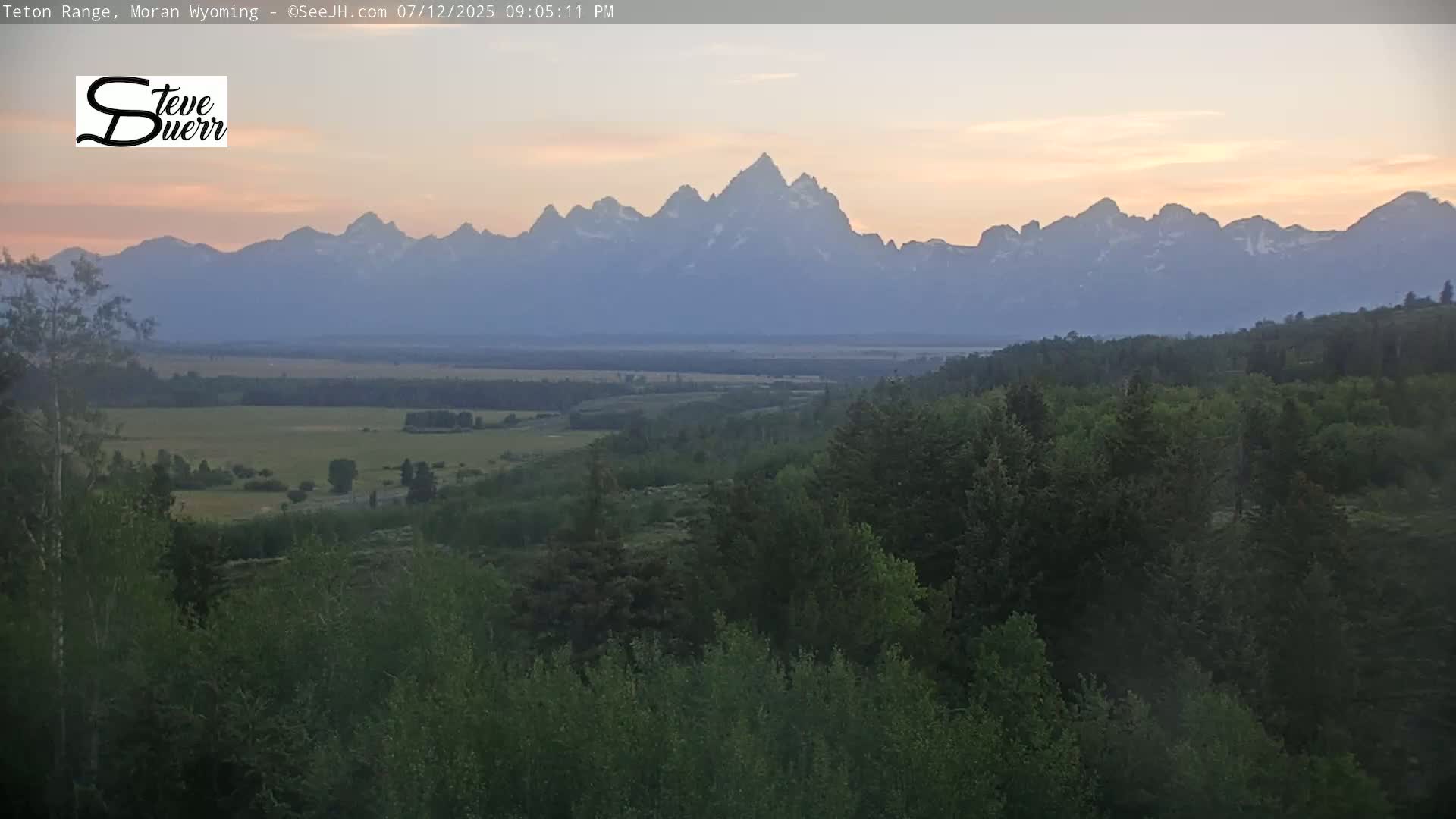 Buffalo Valley & Teton Mountain Range Live Cam - Moran, Teton County, Wyoming, USA