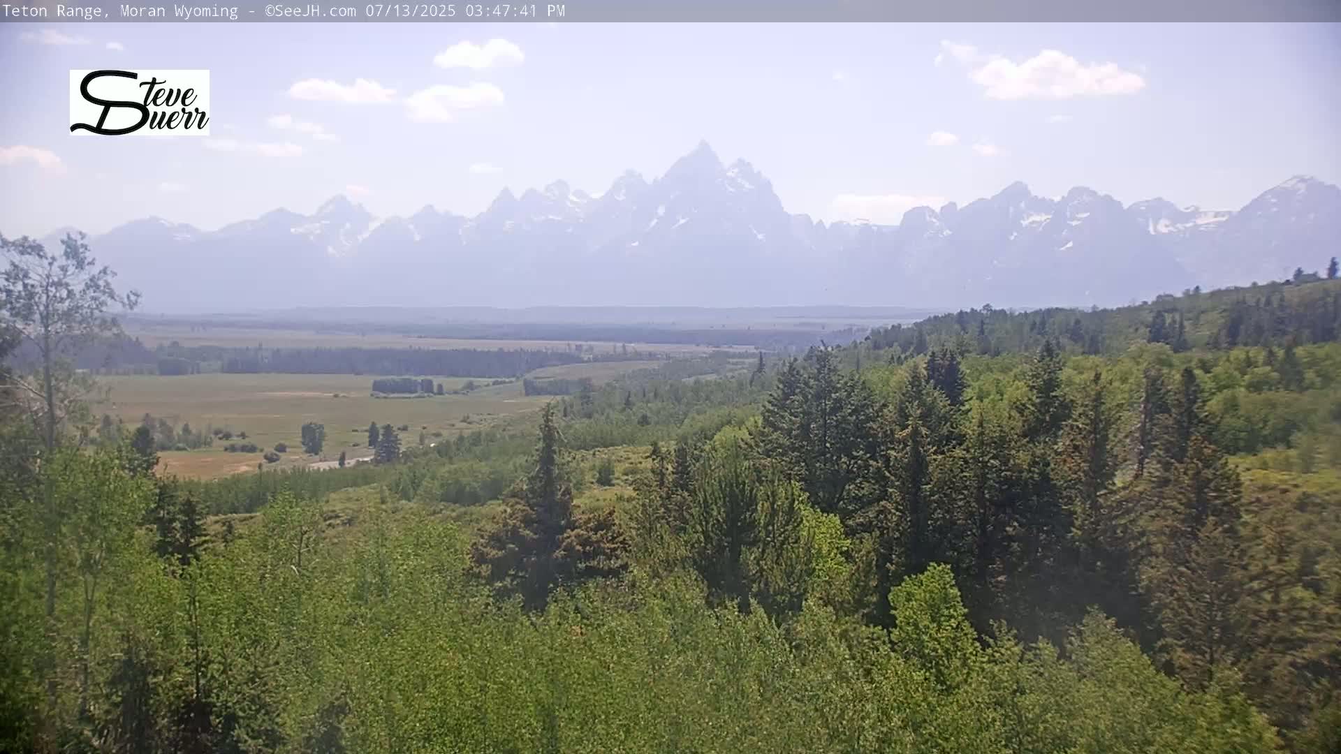 Buffalo Valley & Teton Mountain Range Live Cam - Moran, Teton County, Wyoming, USA