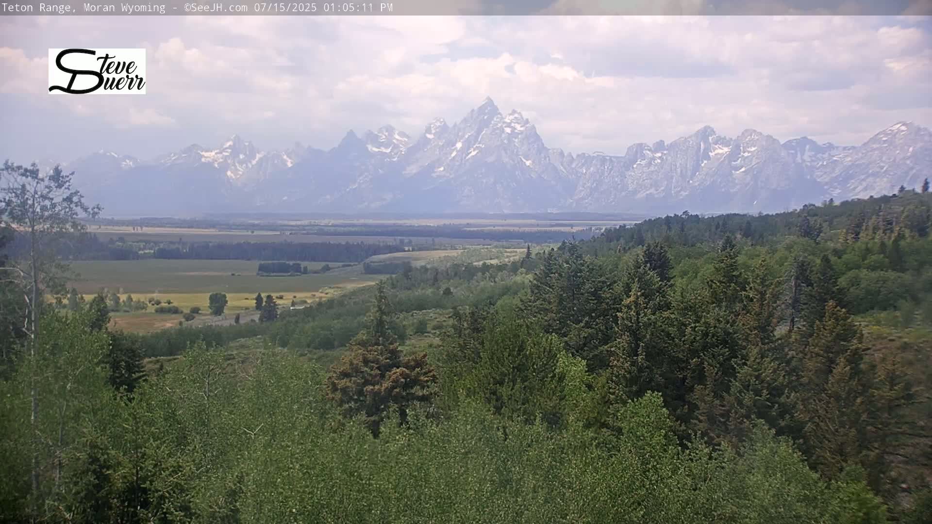 Buffalo Valley & Teton Mountain Range Live Cam - Moran, Teton County, Wyoming, USA