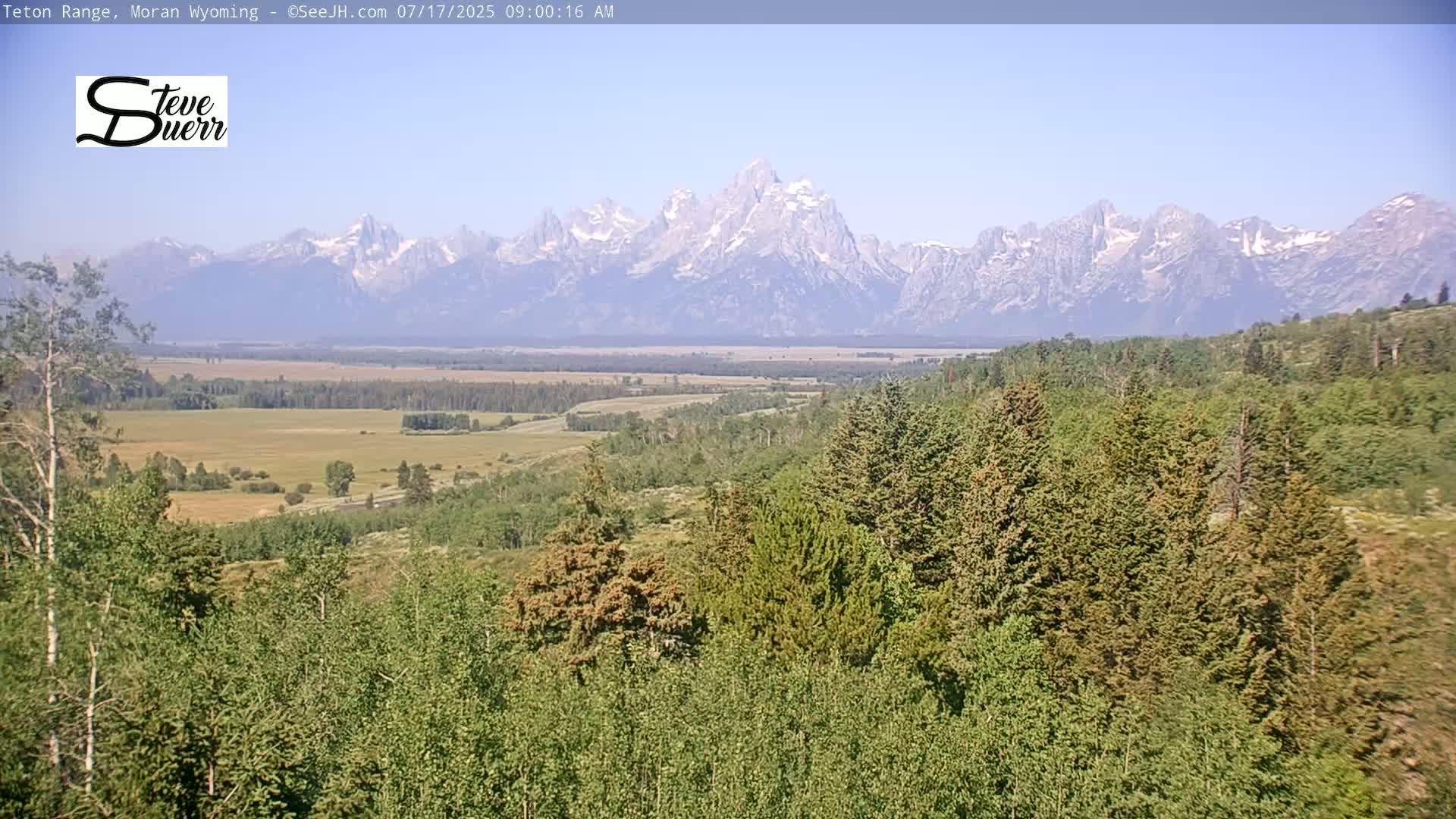 Buffalo Valley & Teton Mountain Range Live Cam - Moran, Teton County, Wyoming, USA