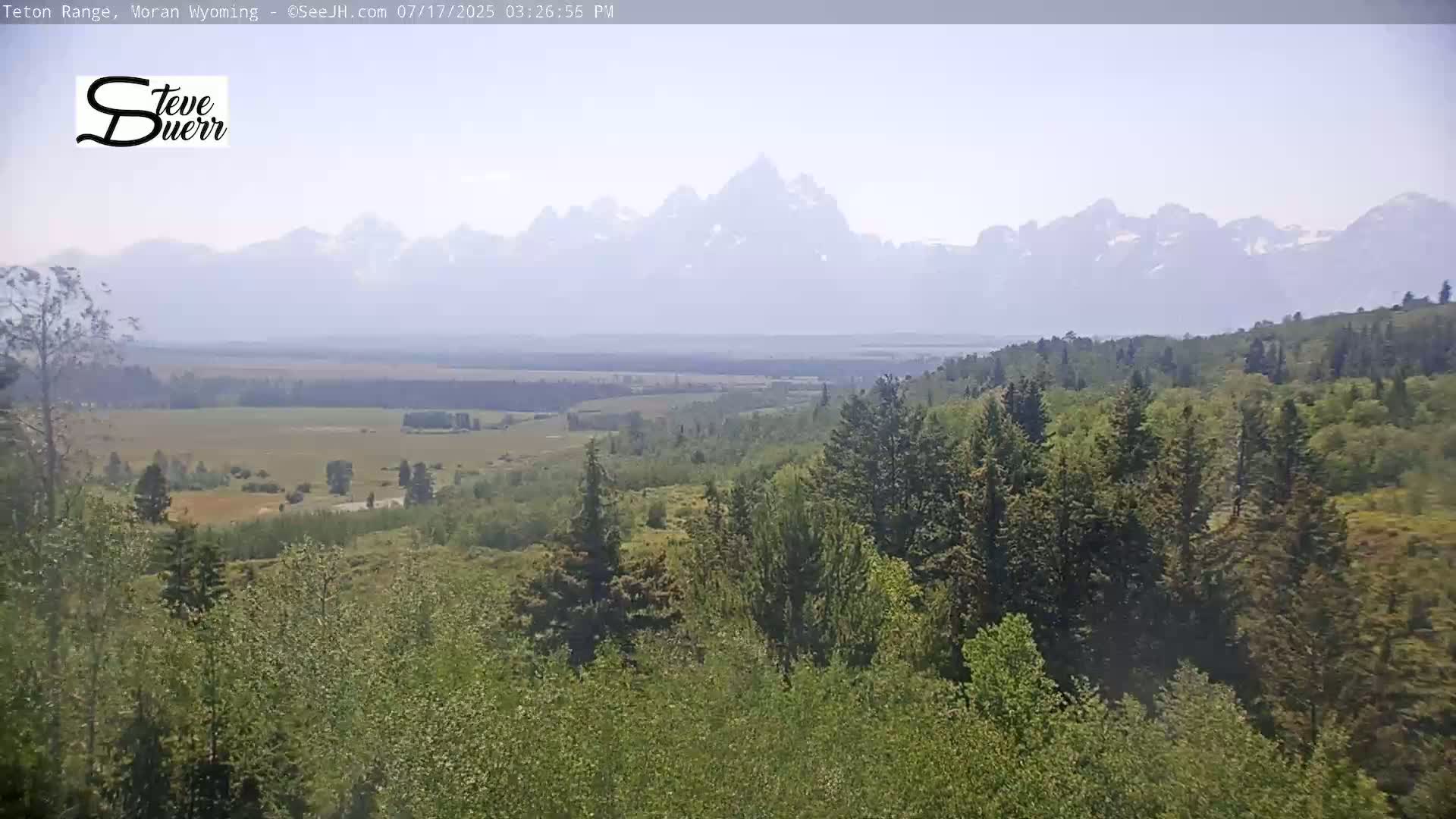 Buffalo Valley & Teton Mountain Range Live Cam - Moran, Teton County, Wyoming, USA