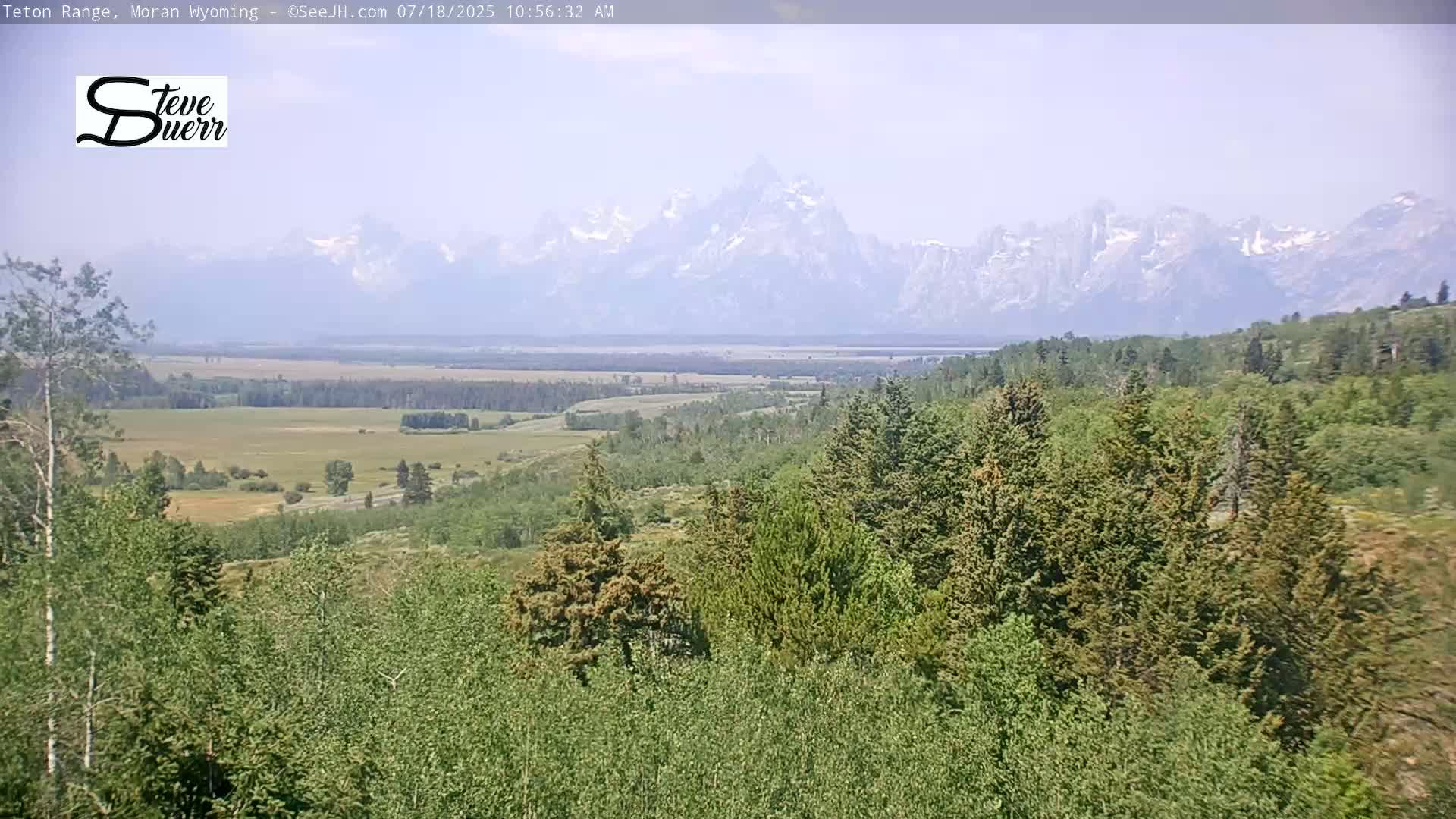 Buffalo Valley & Teton Mountain Range Live Cam - Moran, Teton County, Wyoming, USA