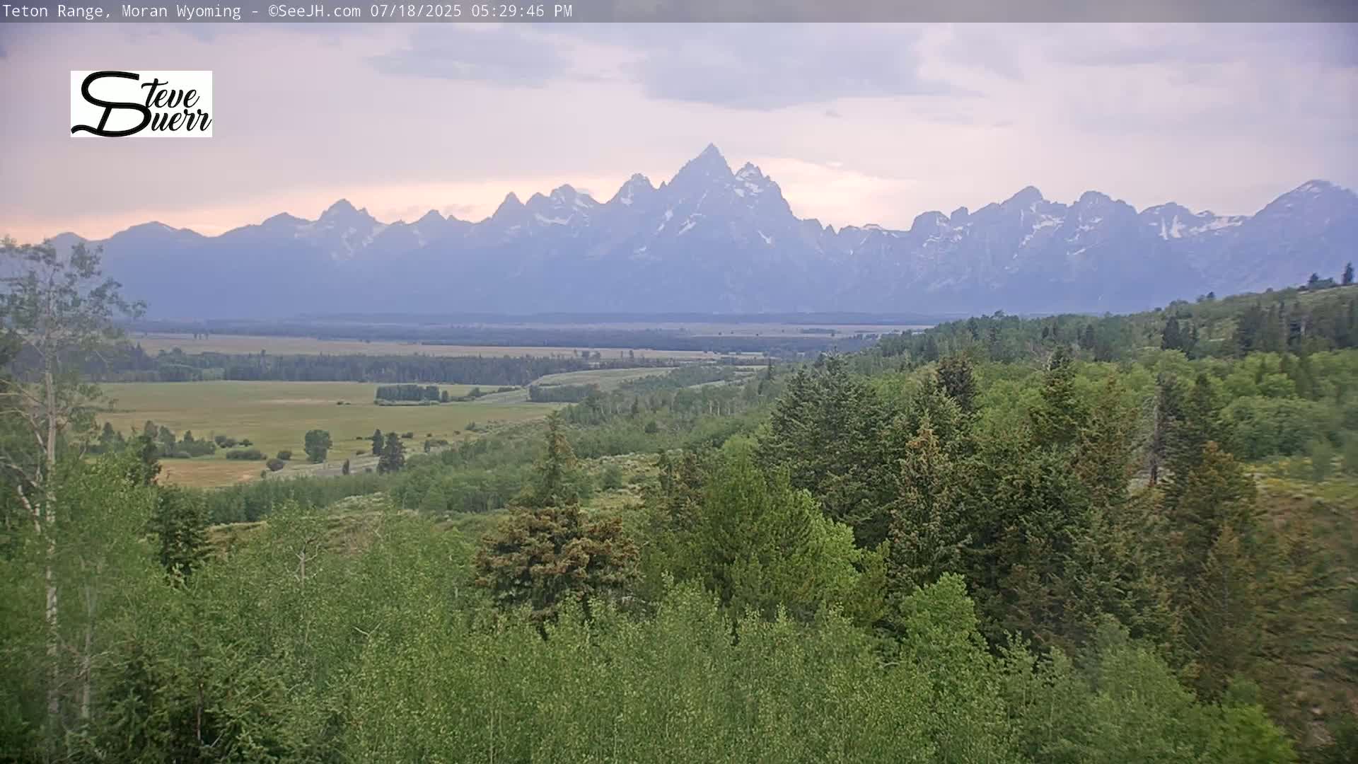 Buffalo Valley & Teton Mountain Range Live Cam - Moran, Teton County, Wyoming, USA