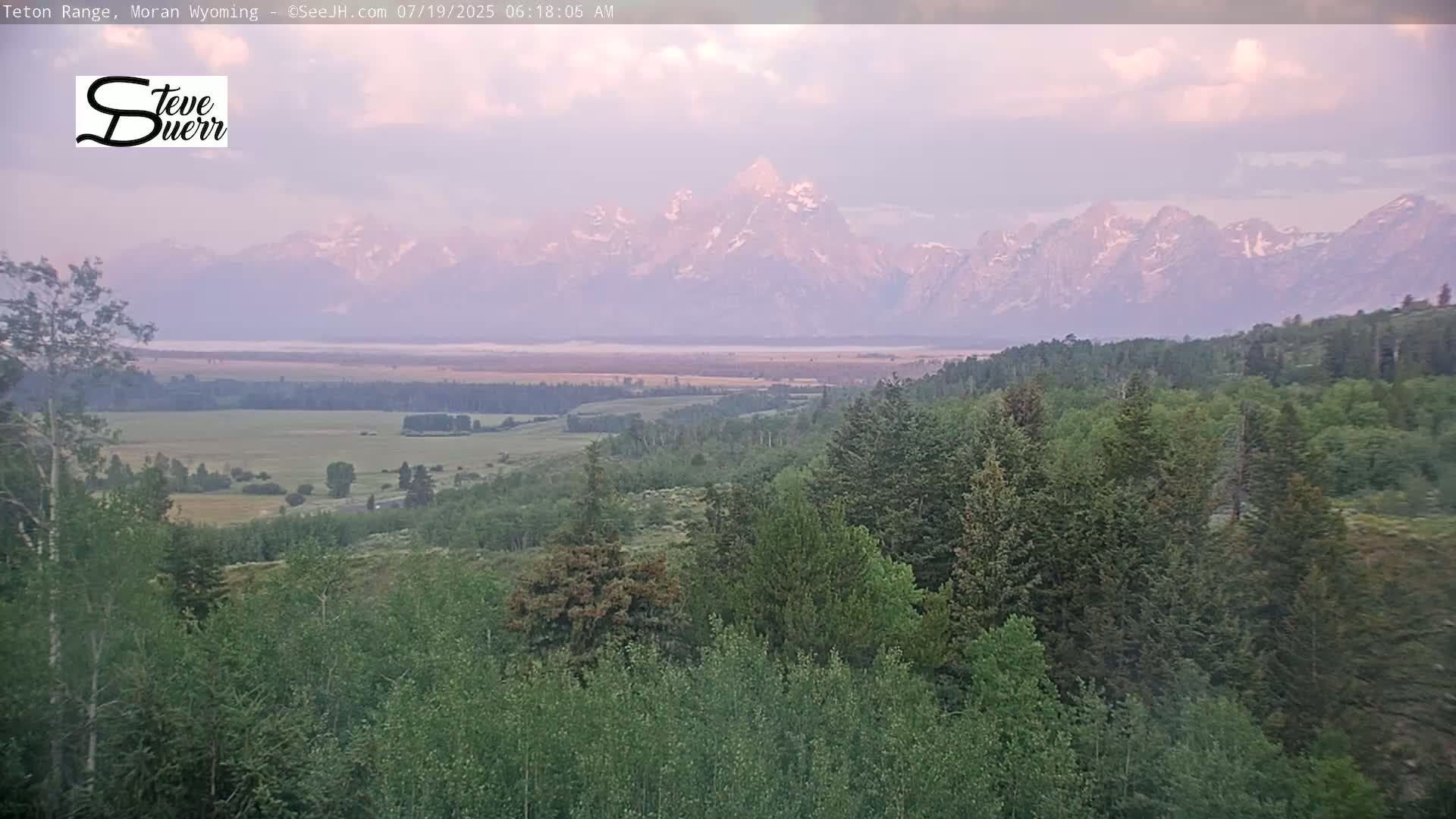 Buffalo Valley & Teton Mountain Range Live Cam - Moran, Teton County, Wyoming, USA
