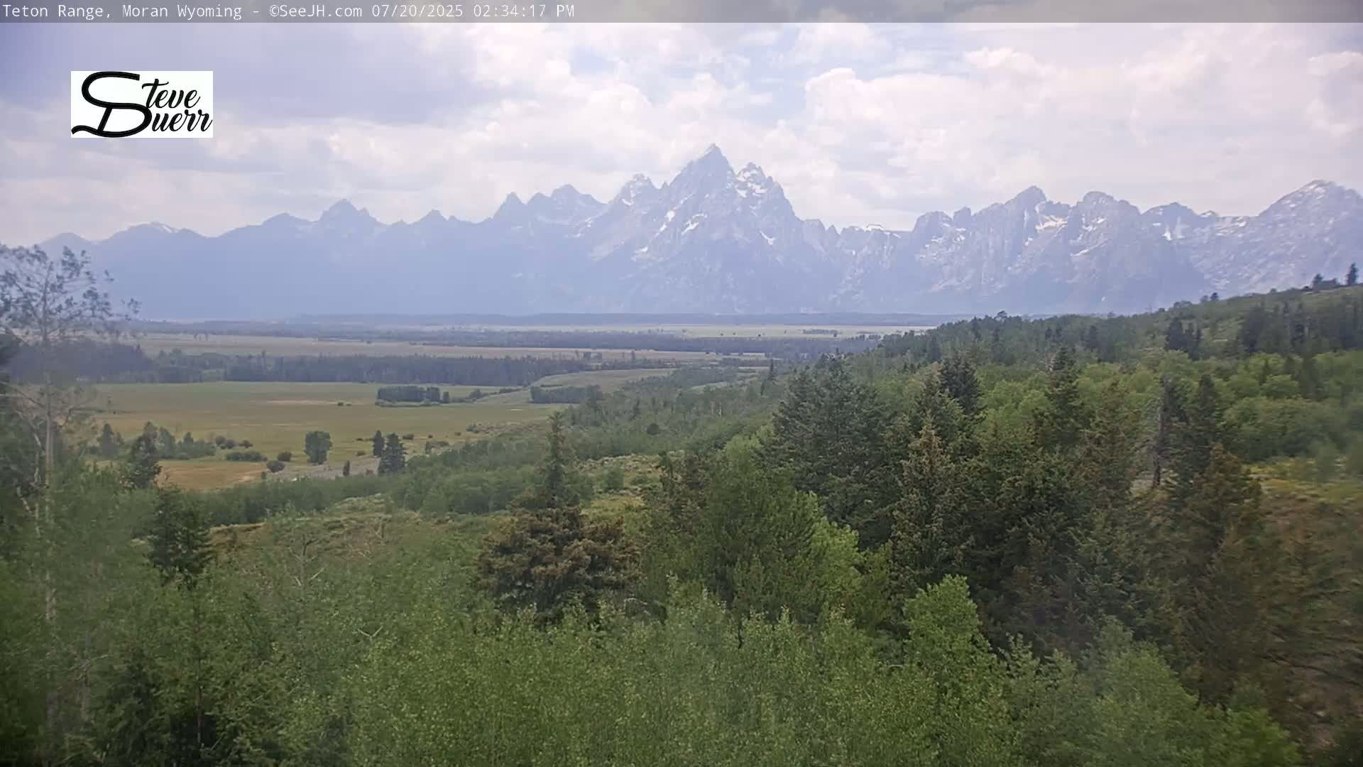 Buffalo Valley & Teton Mountain Range Live Cam - Moran, Teton County, Wyoming, USA