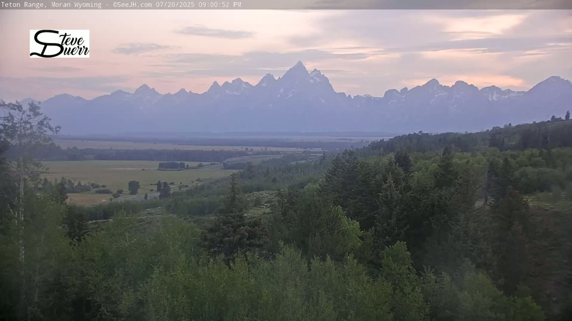 Buffalo Valley & Teton Mountain Range Live Cam - Moran, Teton County, Wyoming, USA