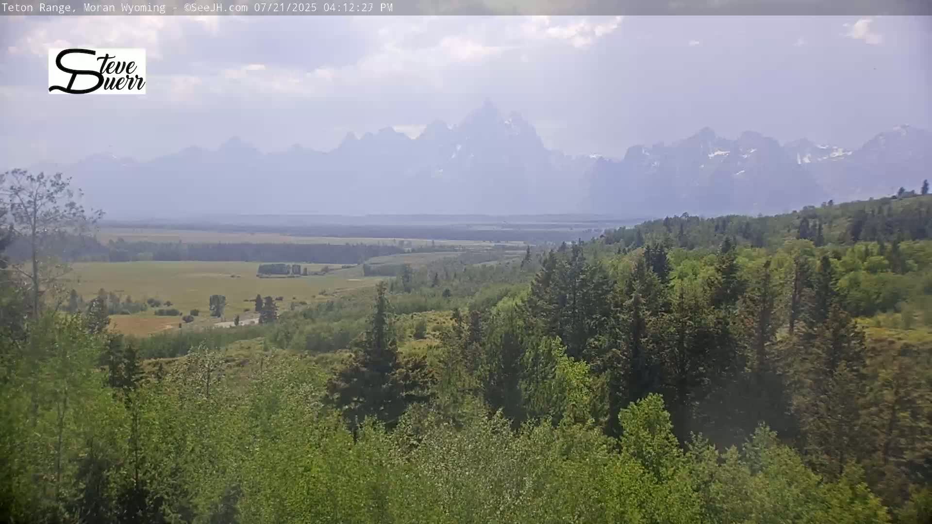 Buffalo Valley & Teton Mountain Range Live Cam - Moran, Teton County, Wyoming, USA