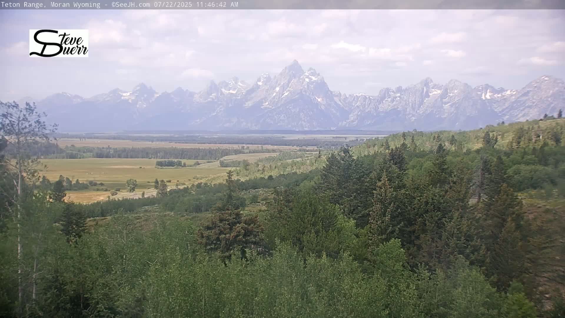 Buffalo Valley & Teton Mountain Range Live Cam - Moran, Teton County, Wyoming, USA