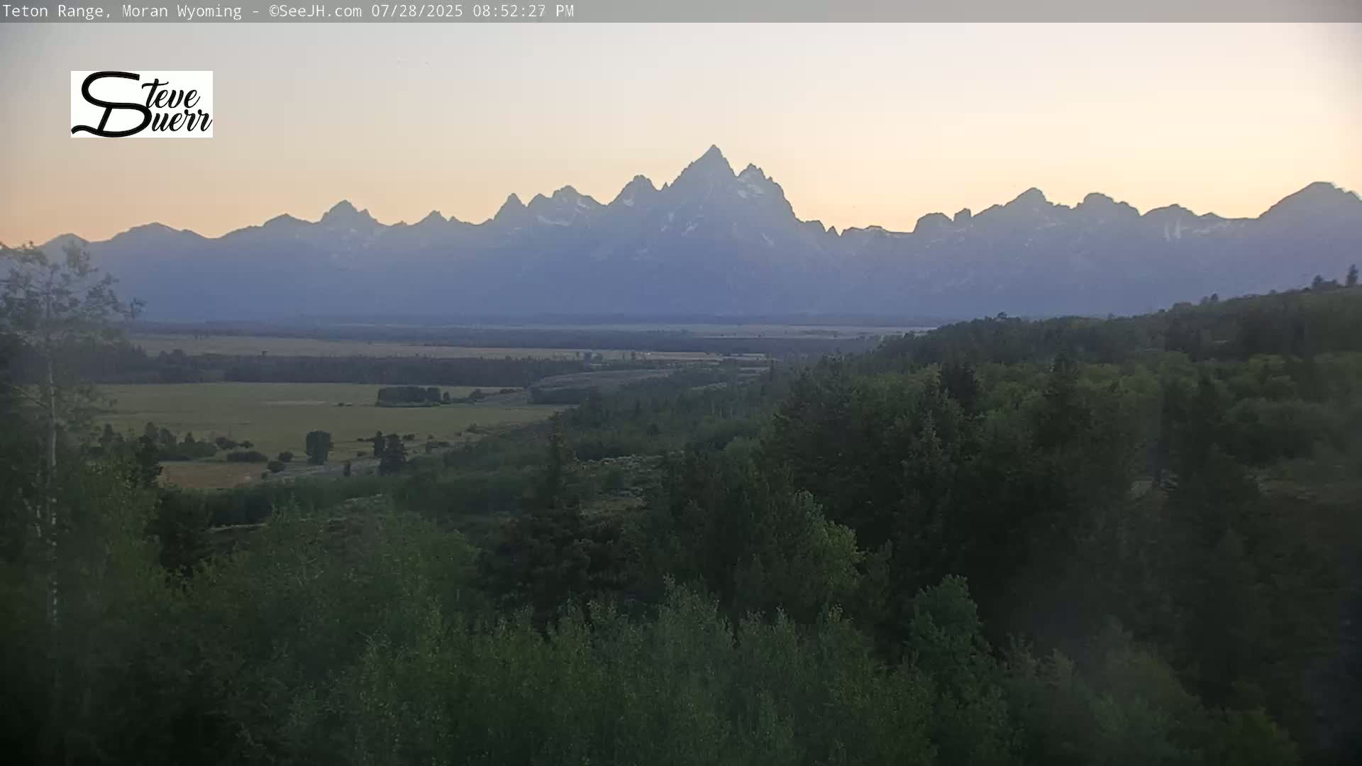 Buffalo Valley & Teton Mountain Range Live Cam - Moran, Teton County, Wyoming, USA