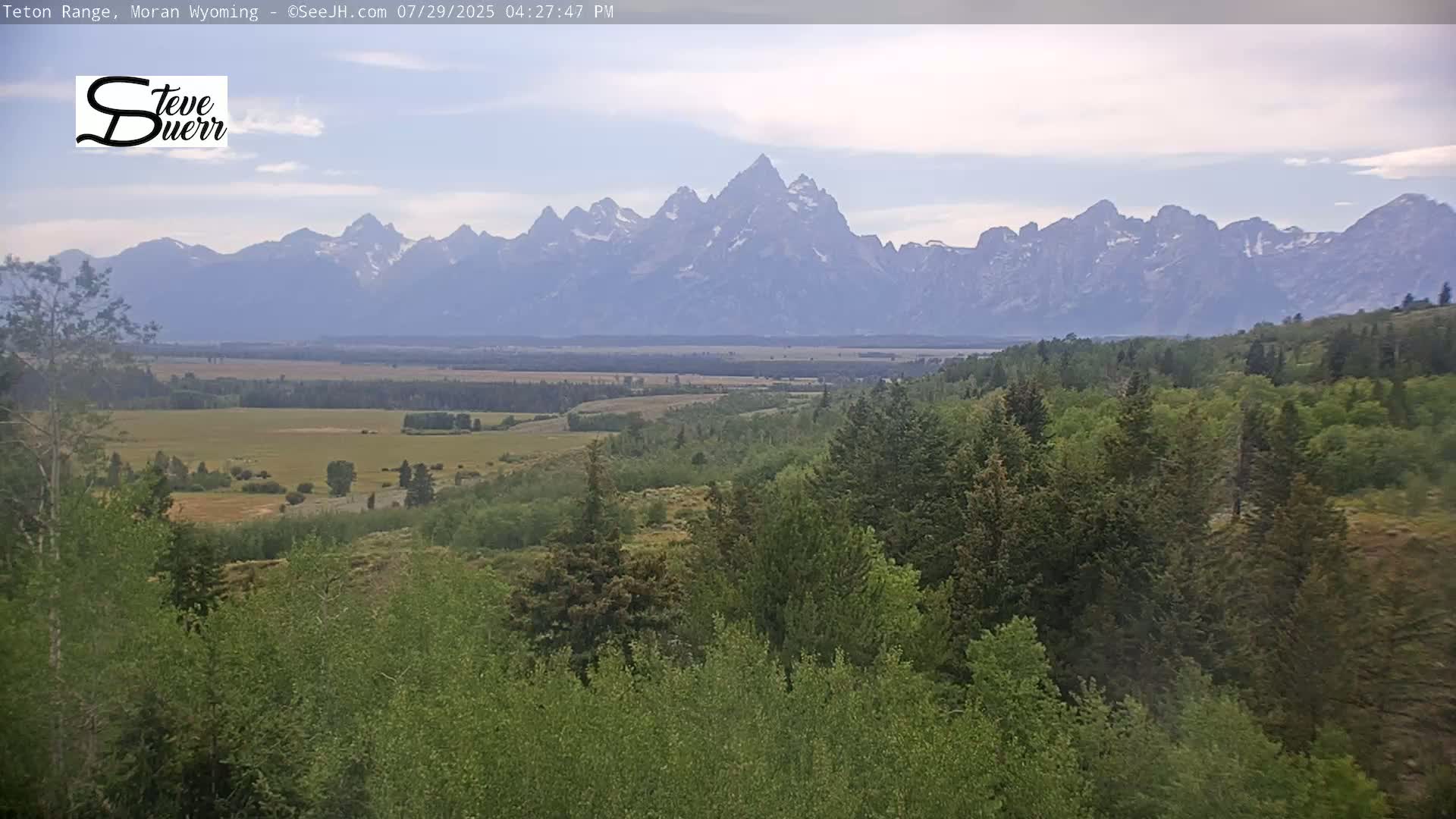 Buffalo Valley & Teton Mountain Range Live Cam - Moran, Teton County, Wyoming, USA