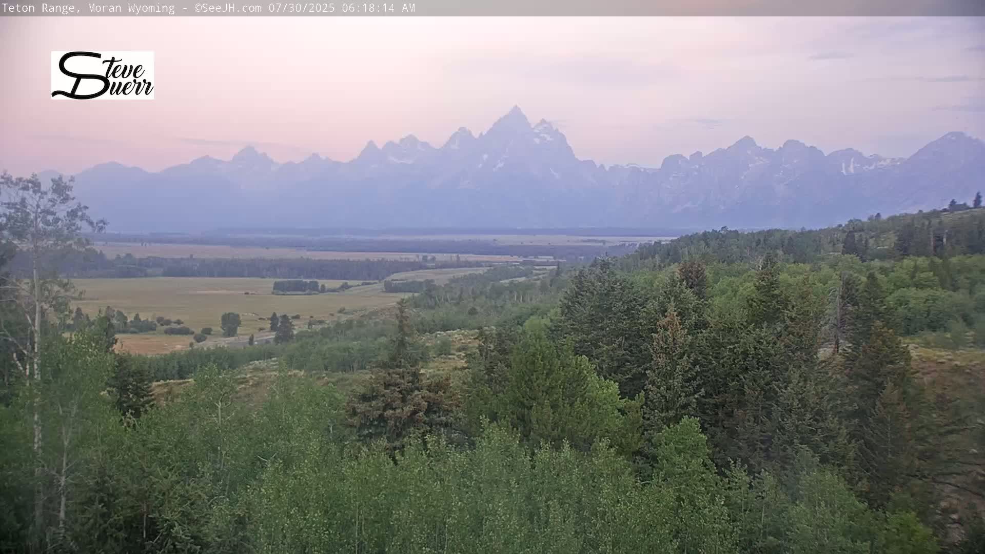 Buffalo Valley & Teton Mountain Range Live Cam - Moran, Teton County, Wyoming, USA