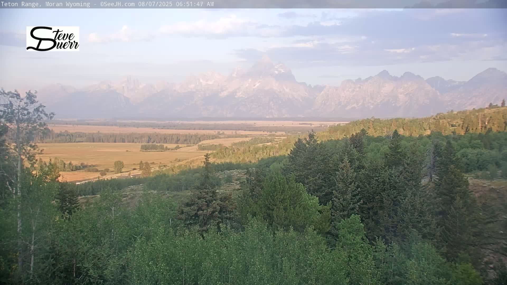 Buffalo Valley & Teton Mountain Range Live Cam - Moran, Teton County, Wyoming, USA