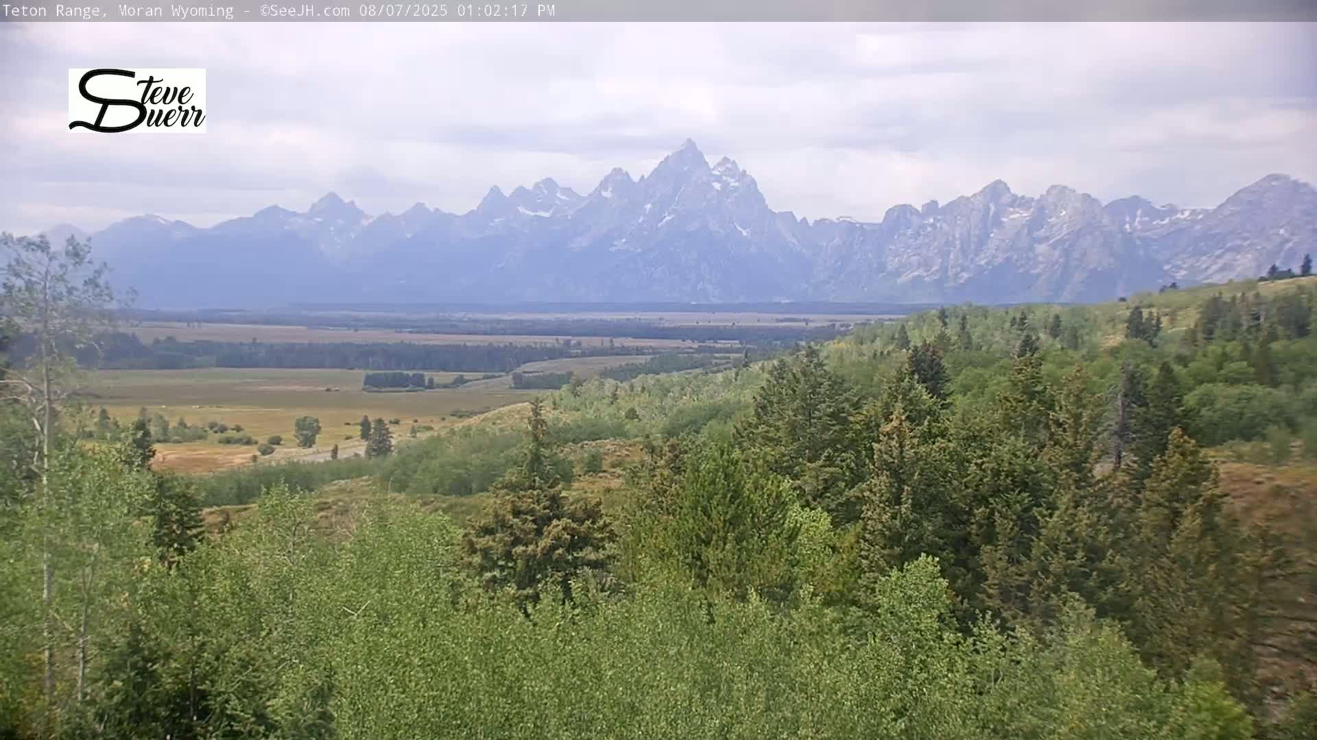 Buffalo Valley & Teton Mountain Range Live Cam - Moran, Teton County, Wyoming, USA