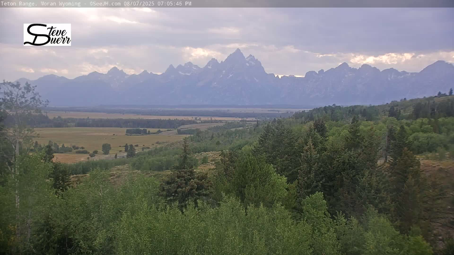 Buffalo Valley & Teton Mountain Range Live Cam - Moran, Teton County, Wyoming, USA