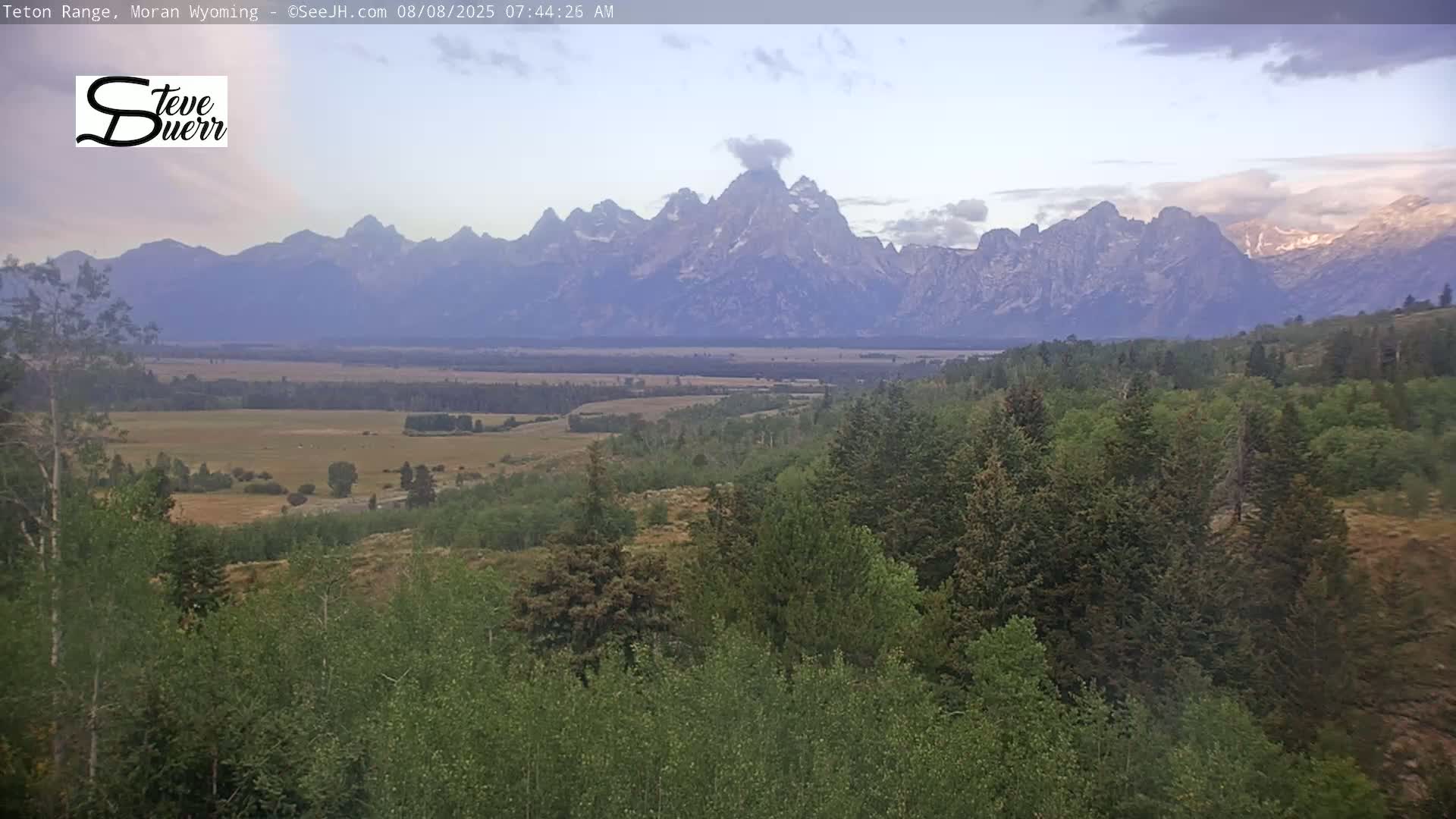Buffalo Valley & Teton Mountain Range Live Cam - Moran, Teton County, Wyoming, USA