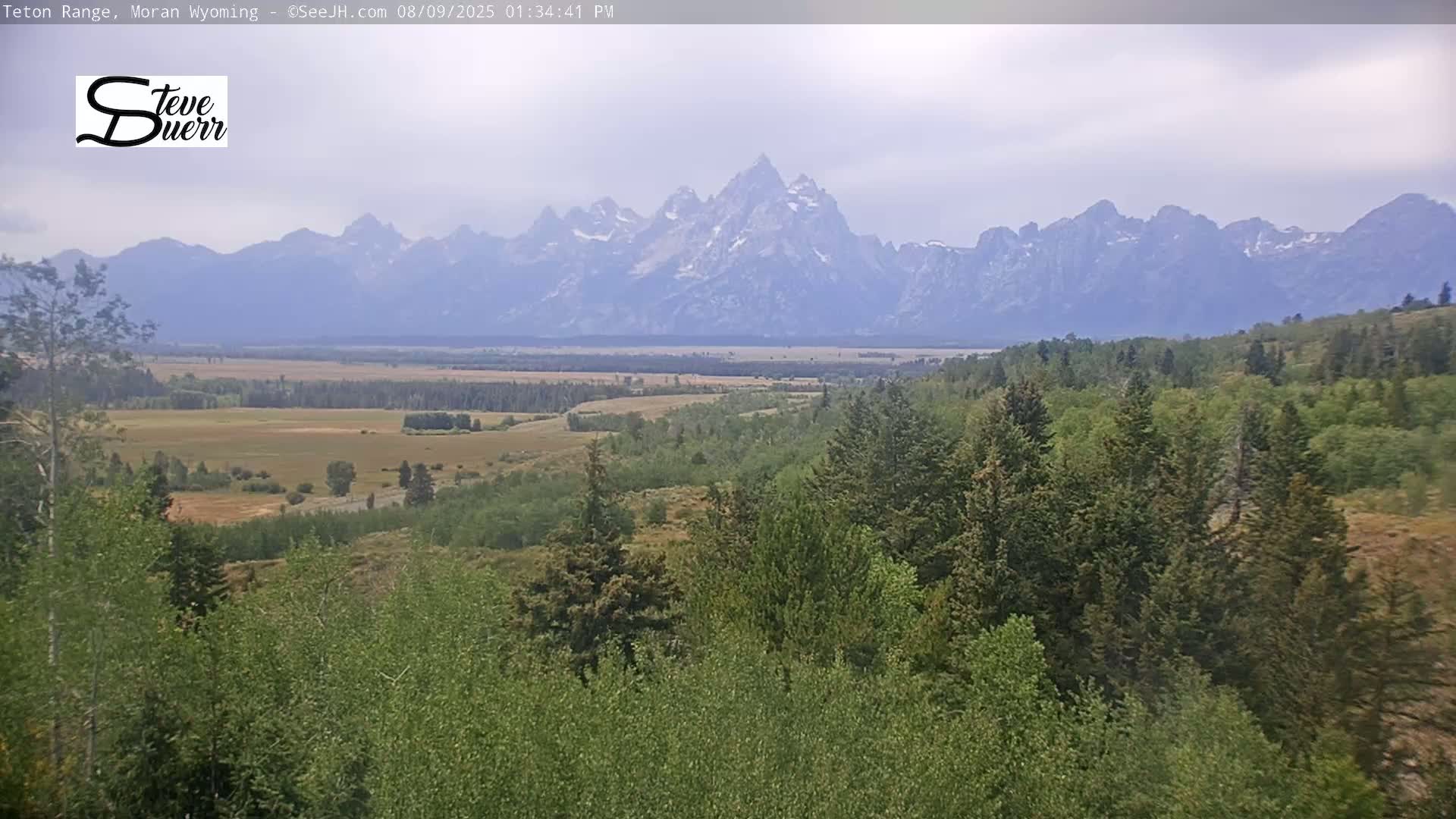 Buffalo Valley & Teton Mountain Range Live Cam - Moran, Teton County, Wyoming, USA