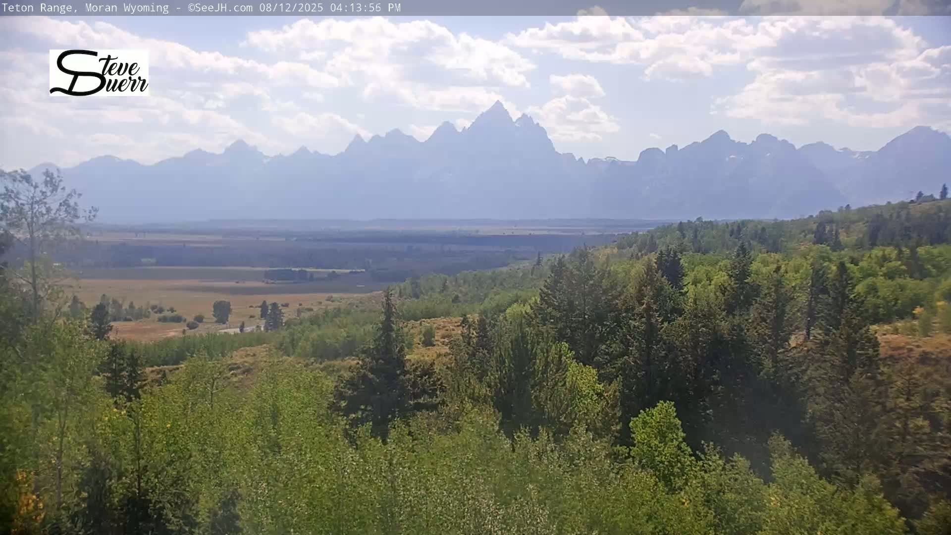 Buffalo Valley & Teton Mountain Range Live Cam - Moran, Teton County, Wyoming, USA
