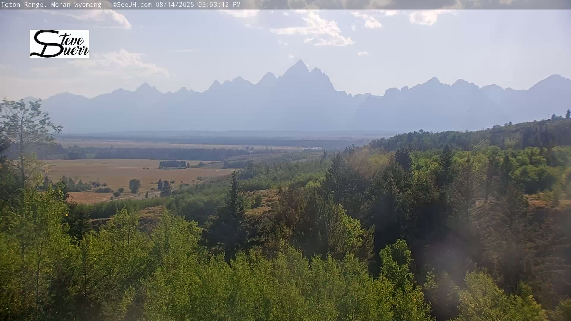 Buffalo Valley & Teton Mountain Range Live Cam - Moran, Teton County, Wyoming, USA