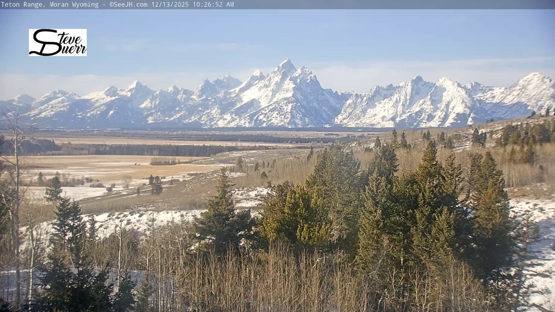 Buffalo Valley & Teton Mountain Range Live Cam - Moran, Teton County, Wyoming, USA