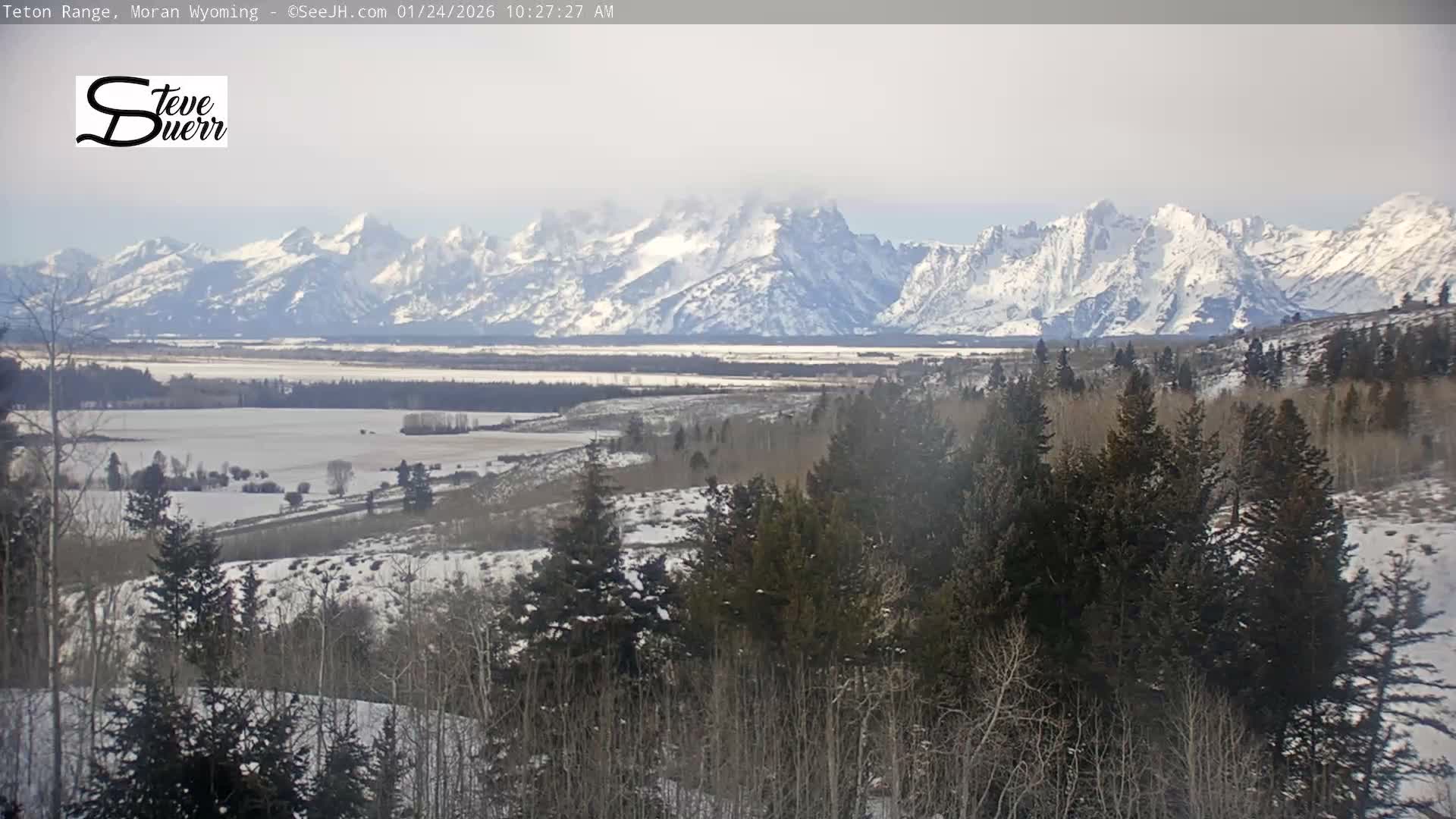 Buffalo Valley & Teton Mountain Range Live Cam - Moran, Teton County, Wyoming, USA