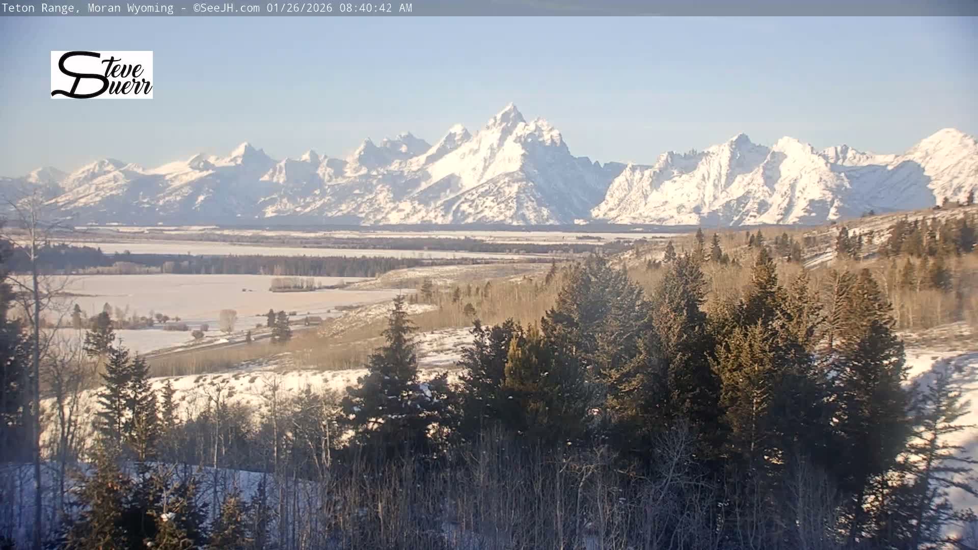 Buffalo Valley & Teton Mountain Range Live Cam - Moran, Teton County, Wyoming, USA
