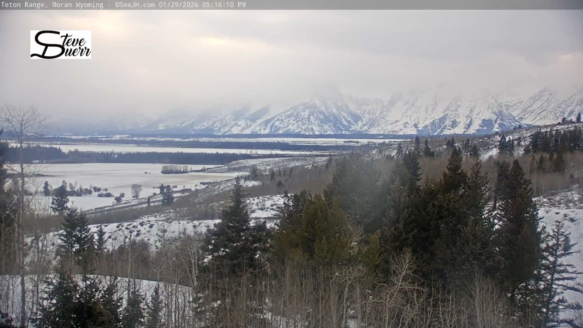 Buffalo Valley & Teton Mountain Range Live Cam - Moran, Teton County, Wyoming, USA
