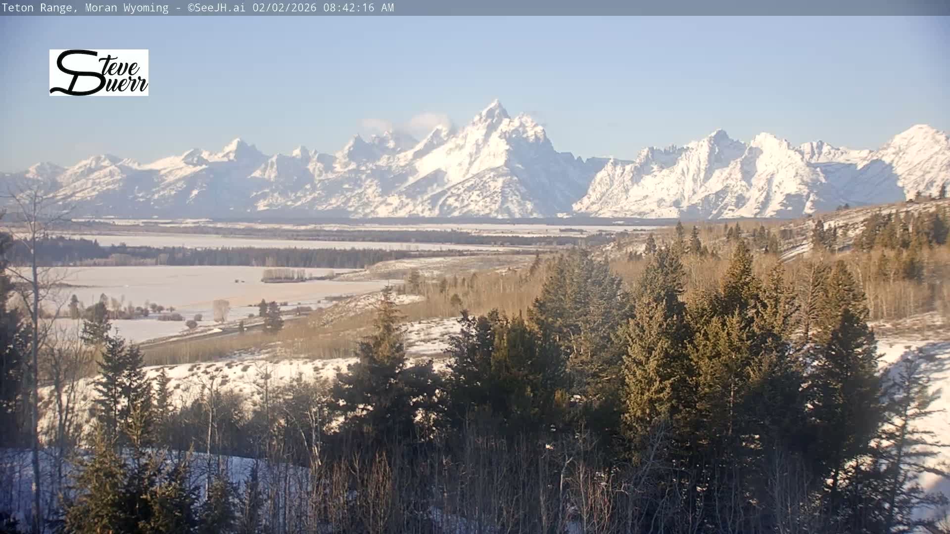 Buffalo Valley & Teton Mountain Range Live Cam - Moran, Teton County, Wyoming, USA