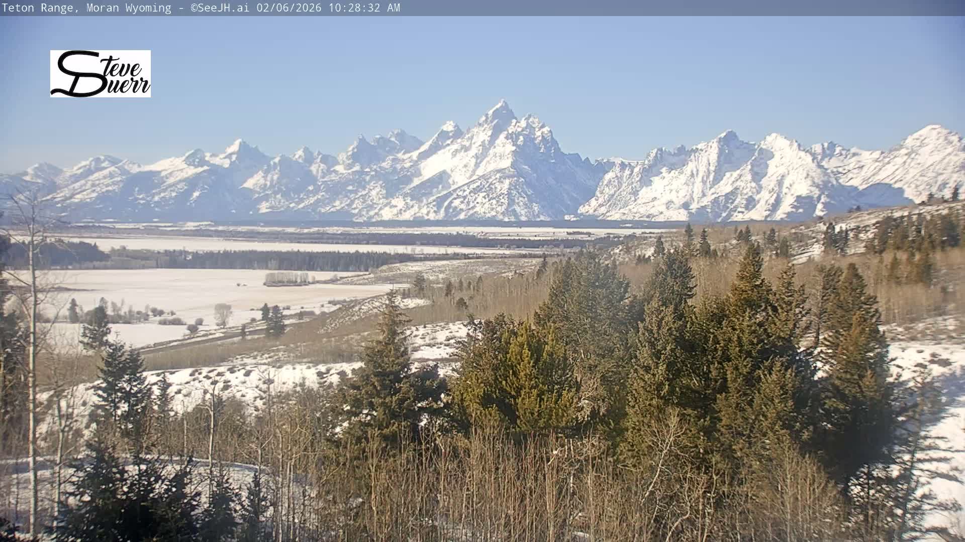 Buffalo Valley & Teton Mountain Range Live Cam - Moran, Teton County, Wyoming, USA