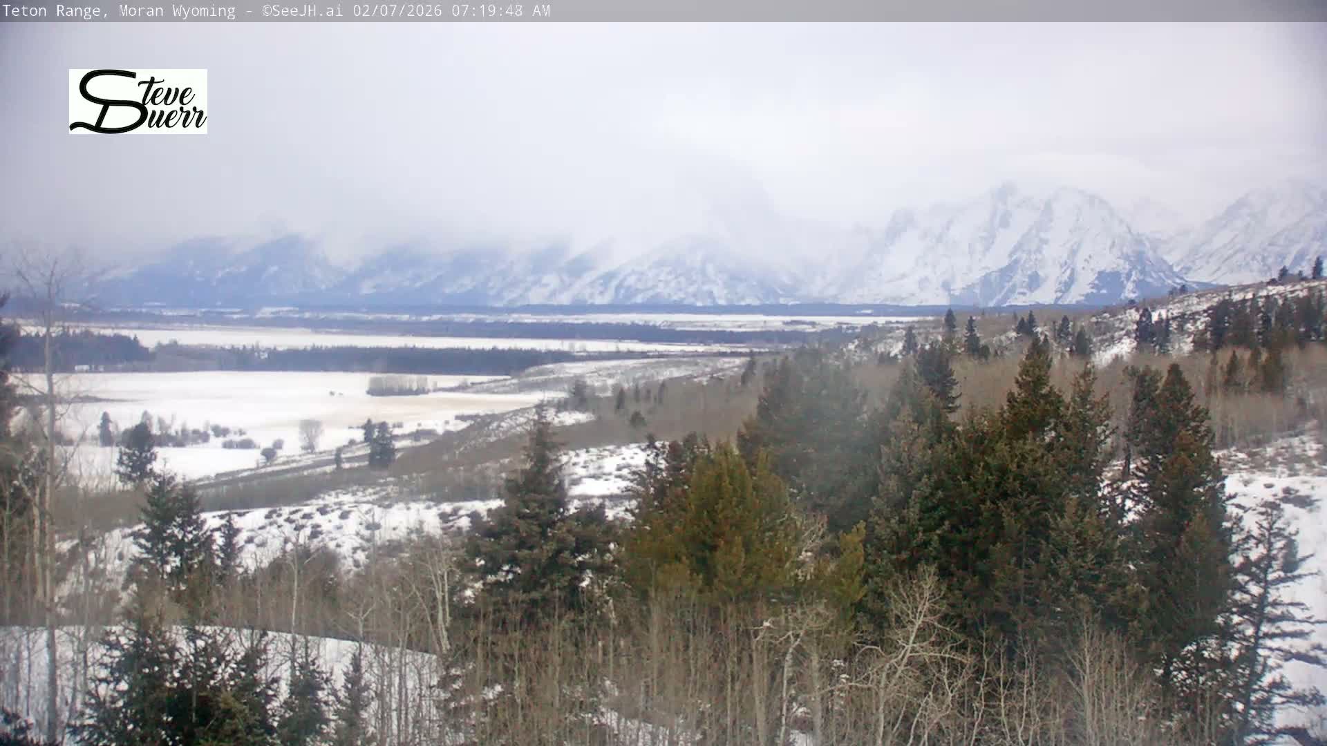 Buffalo Valley & Teton Mountain Range Live Cam - Moran, Teton County, Wyoming, USA