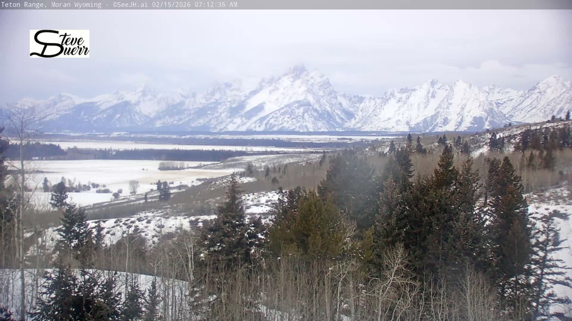 Buffalo Valley & Teton Mountain Range Live Cam - Moran, Teton County, Wyoming, USA