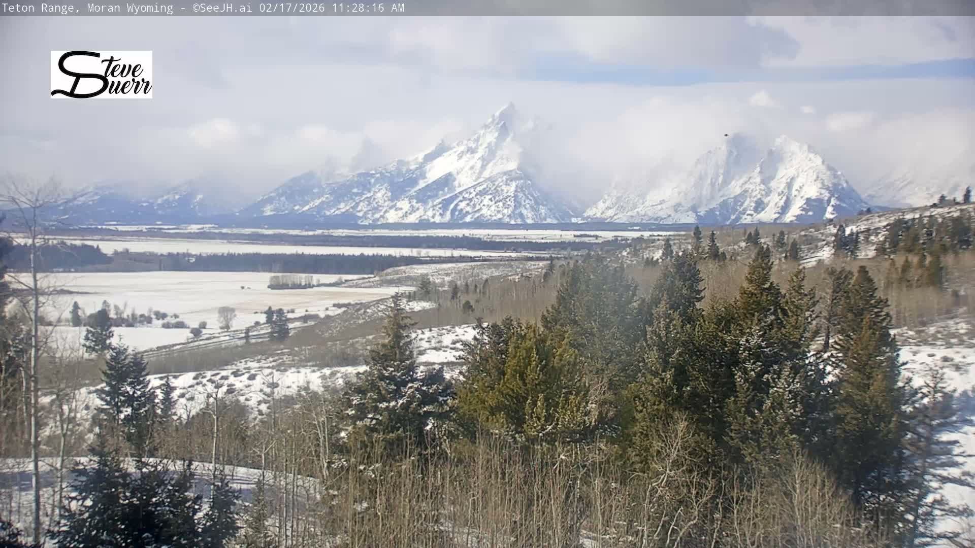 Buffalo Valley & Teton Mountain Range Live Cam - Moran, Teton County, Wyoming, USA