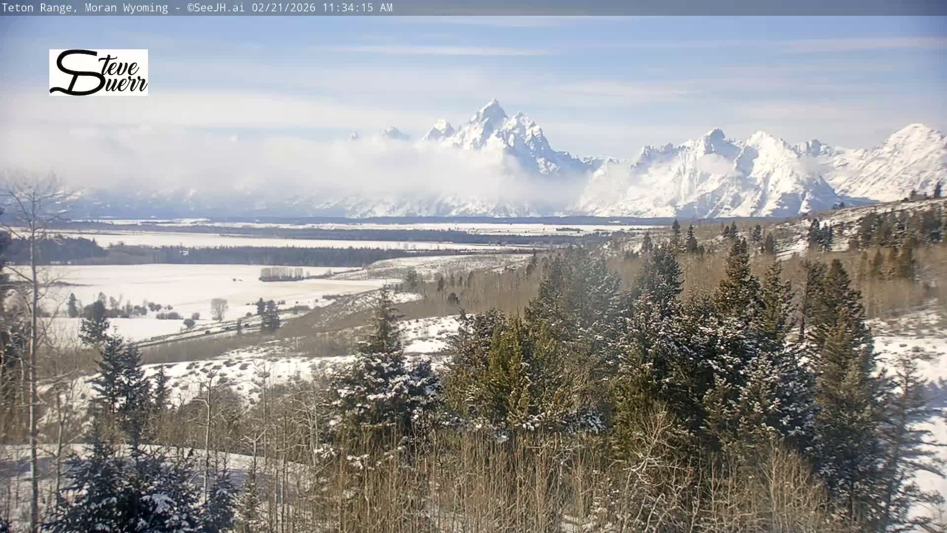 Buffalo Valley & Teton Mountain Range Live Cam - Moran, Teton County, Wyoming, USA