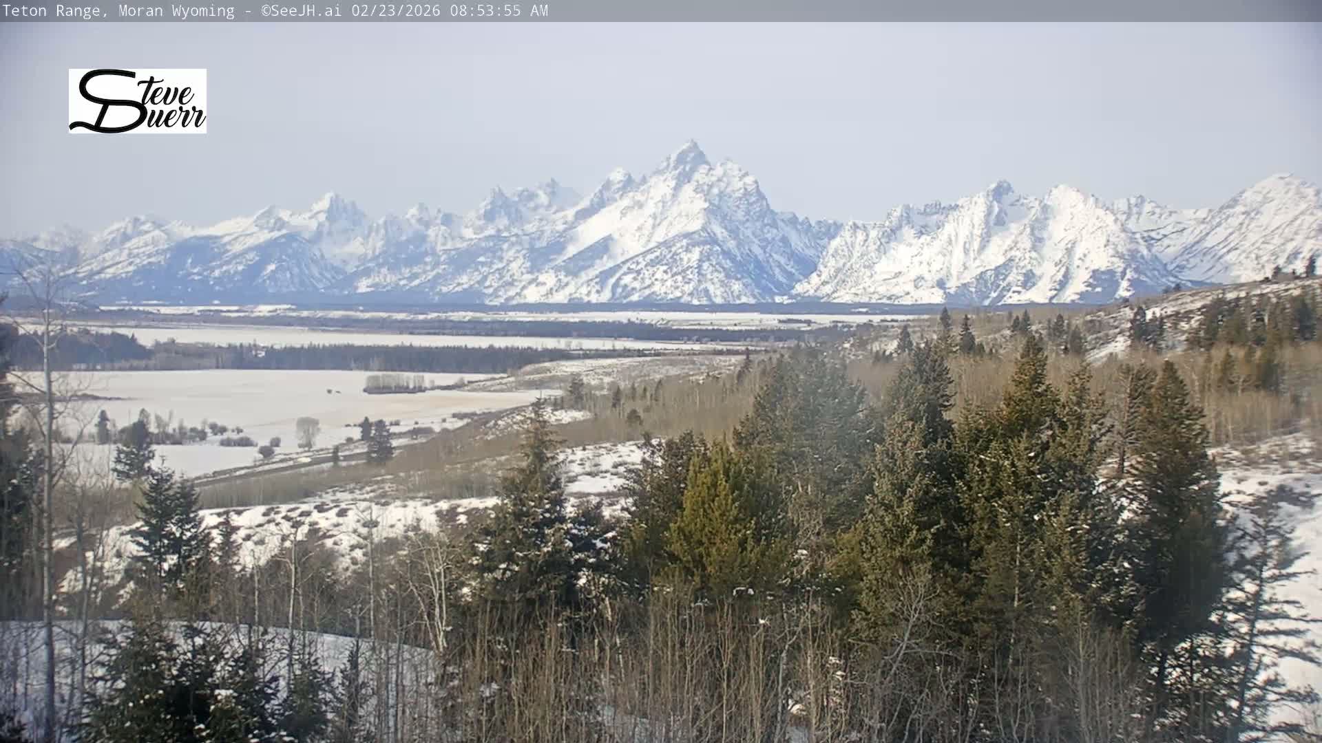 Buffalo Valley & Teton Mountain Range Live Cam - Moran, Teton County, Wyoming, USA