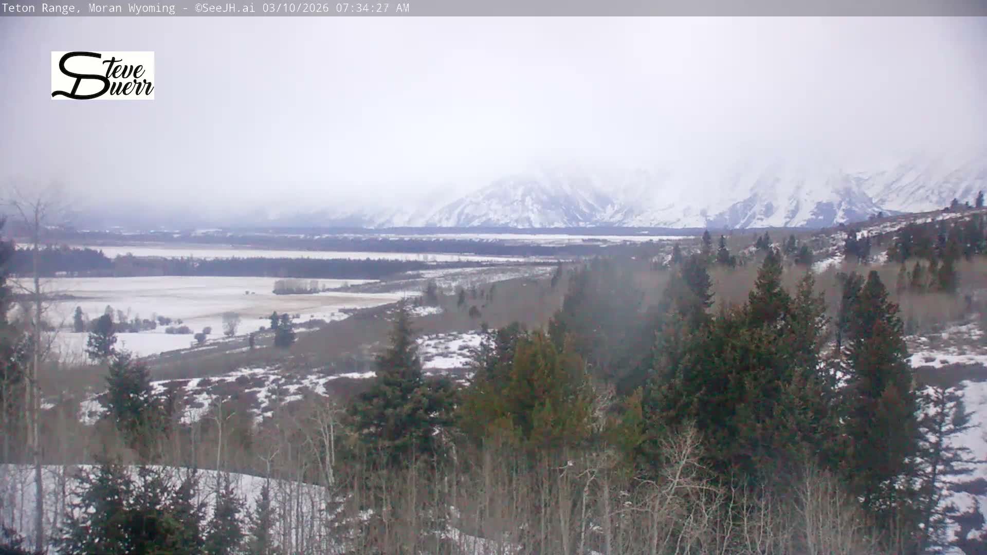 Buffalo Valley & Teton Mountain Range Live Cam - Moran, Teton County, Wyoming, USA