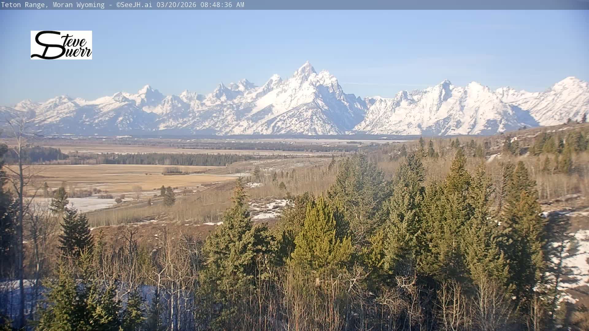 Buffalo Valley & Teton Mountain Range Live Cam - Moran, Teton County, Wyoming, USA