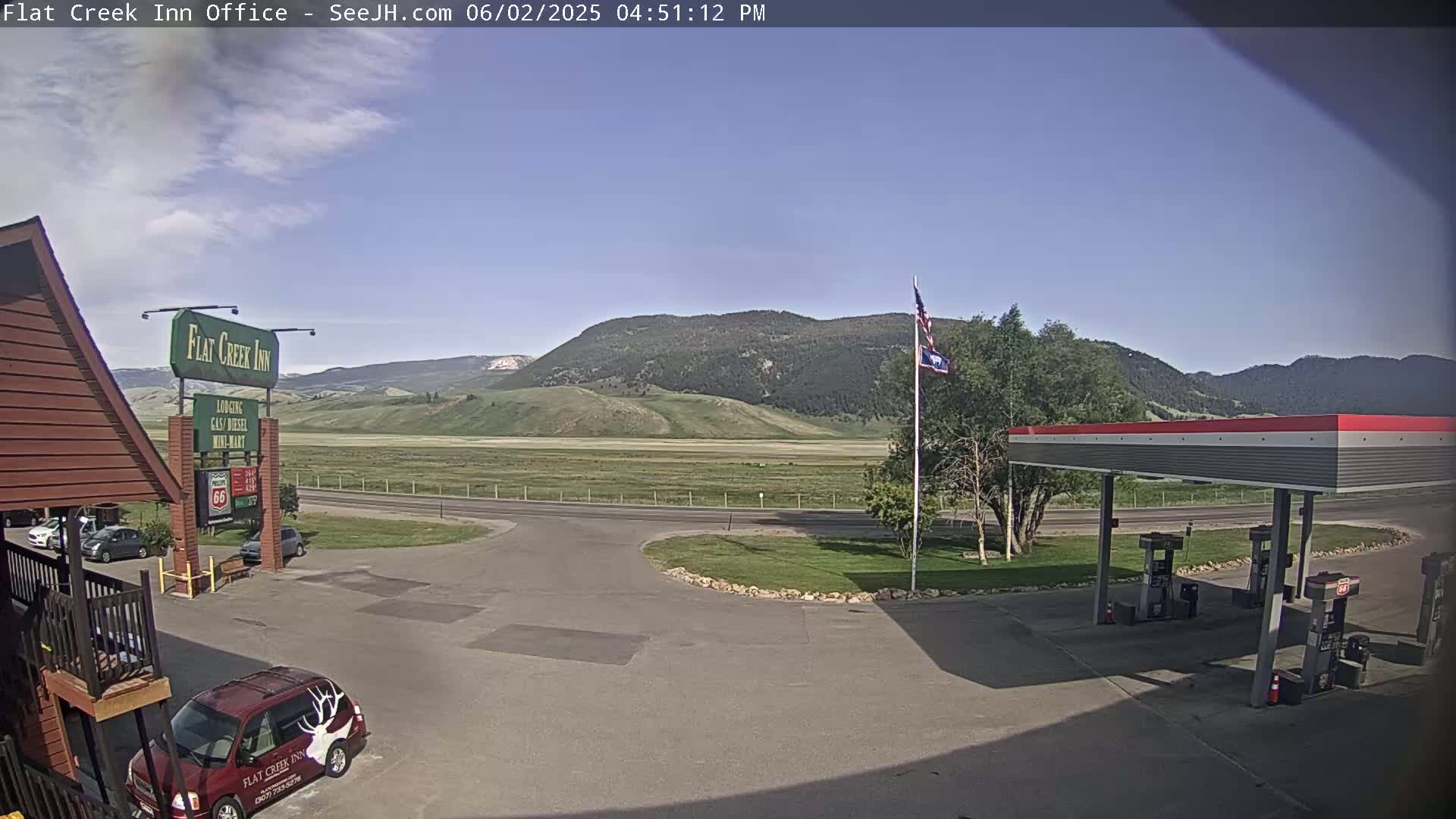 Jackson, Flat Creek Valley- Jackson Peak &  Highway 89 View Live Cam - Jackson, Teton, Wyoming, USA