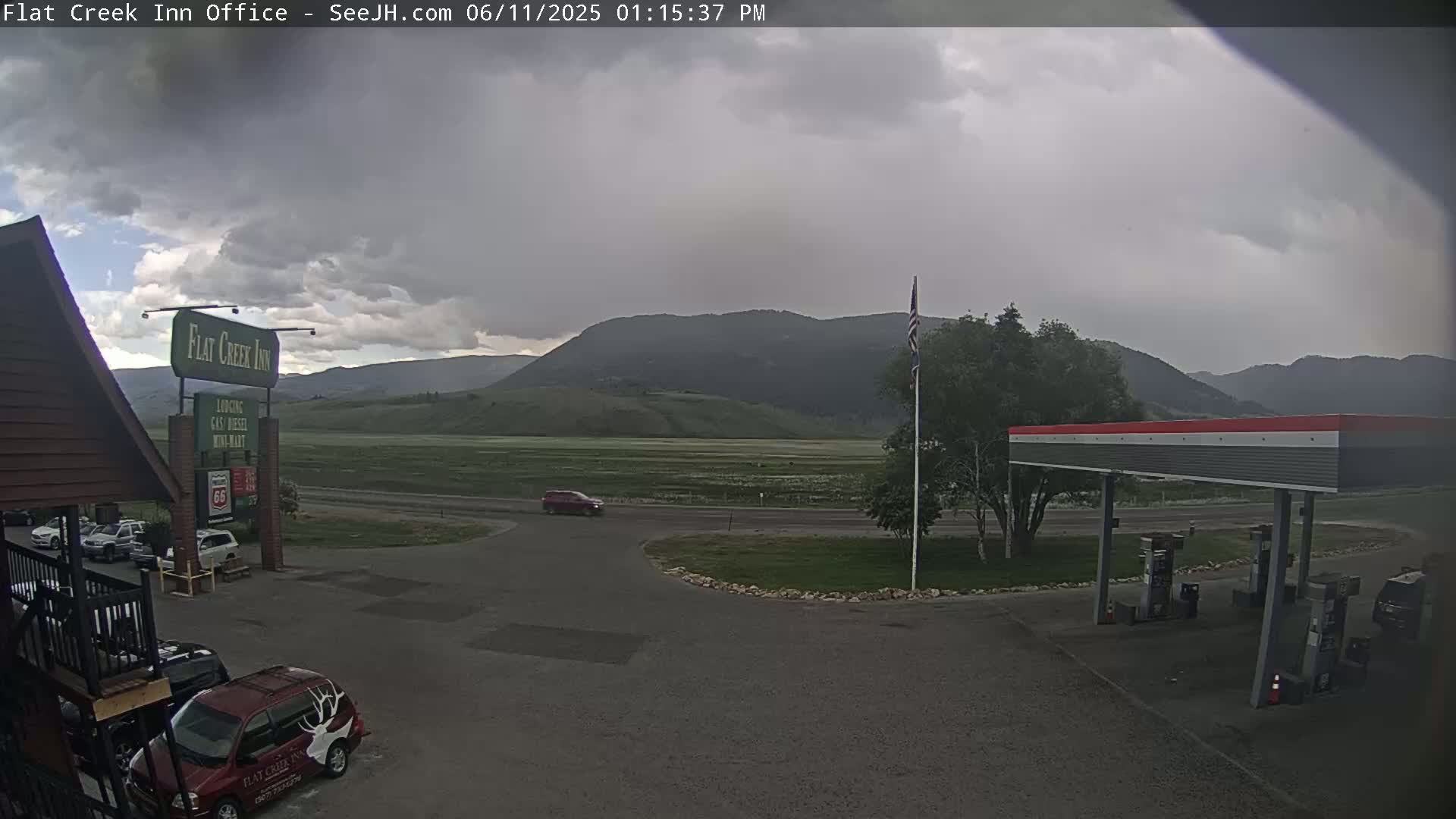Jackson, Flat Creek Valley- Jackson Peak &  Highway 89 View Live Cam - Jackson, Teton, Wyoming, USA