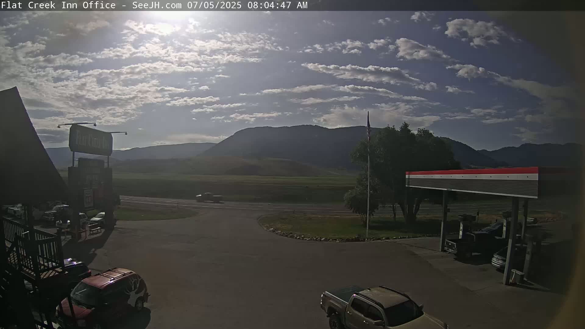 Jackson, Flat Creek Valley- Jackson Peak &  Highway 89 View Live Cam - Jackson, Teton, Wyoming, USA