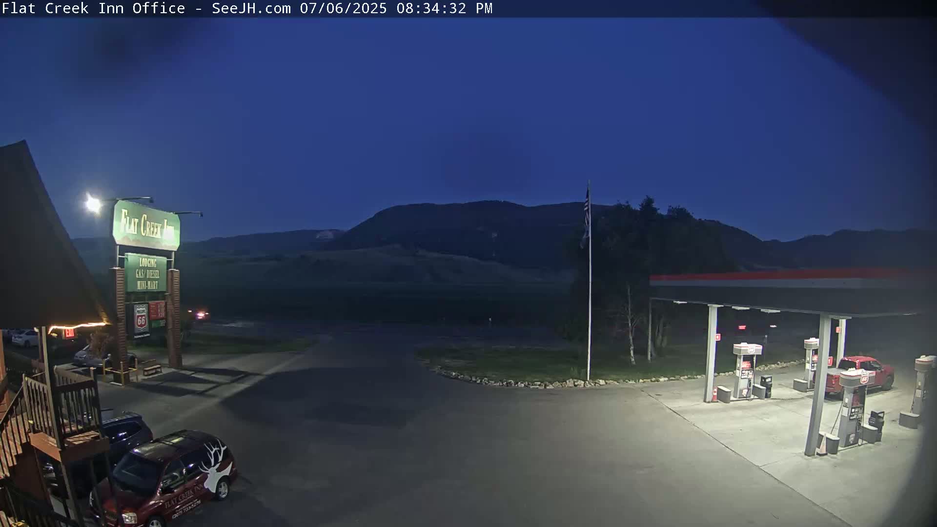Jackson, Flat Creek Valley- Jackson Peak &  Highway 89 View Live Cam - Jackson, Teton, Wyoming, USA