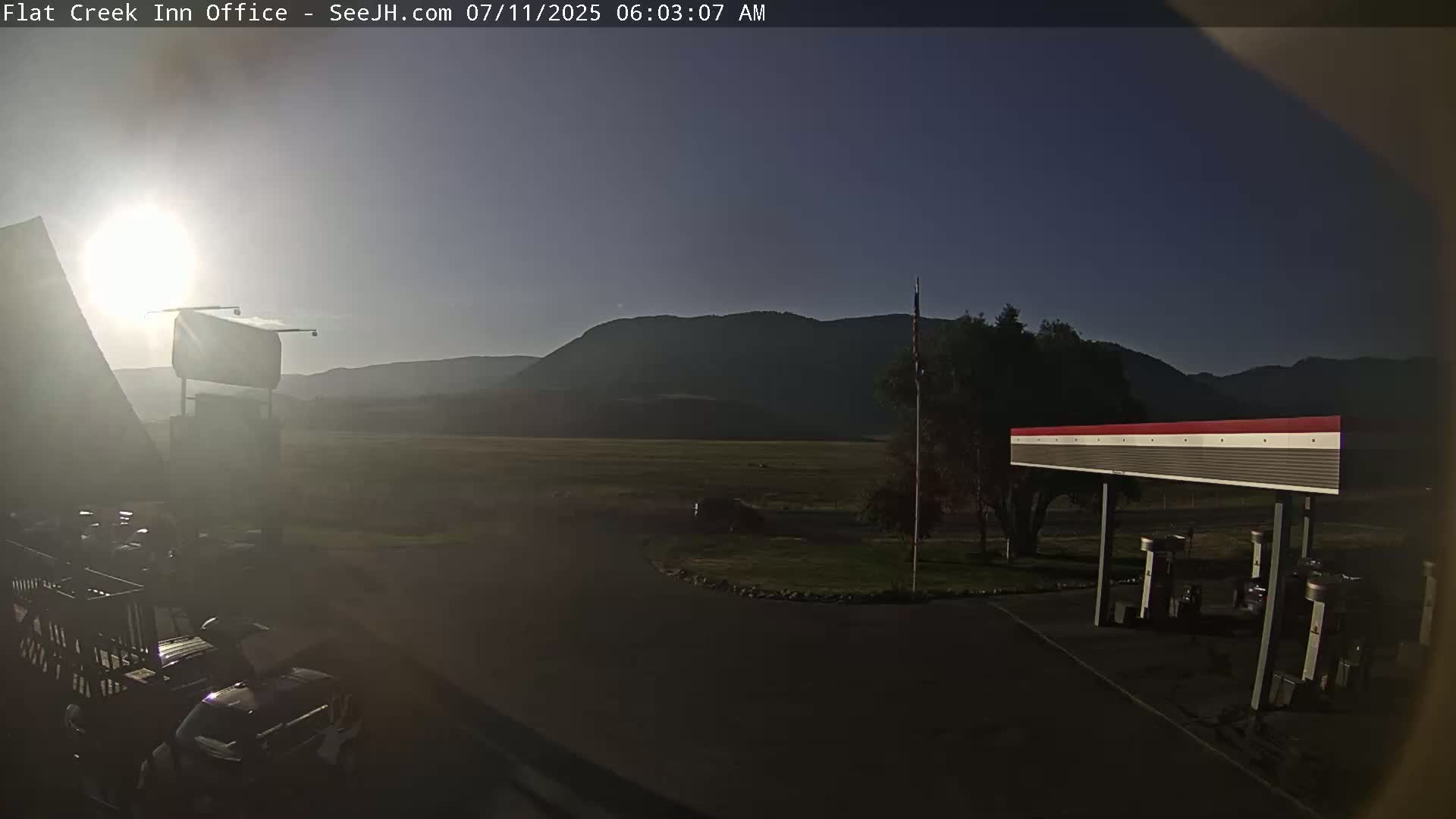 Jackson, Flat Creek Valley- Jackson Peak &  Highway 89 View Live Cam - Jackson, Teton, Wyoming, USA