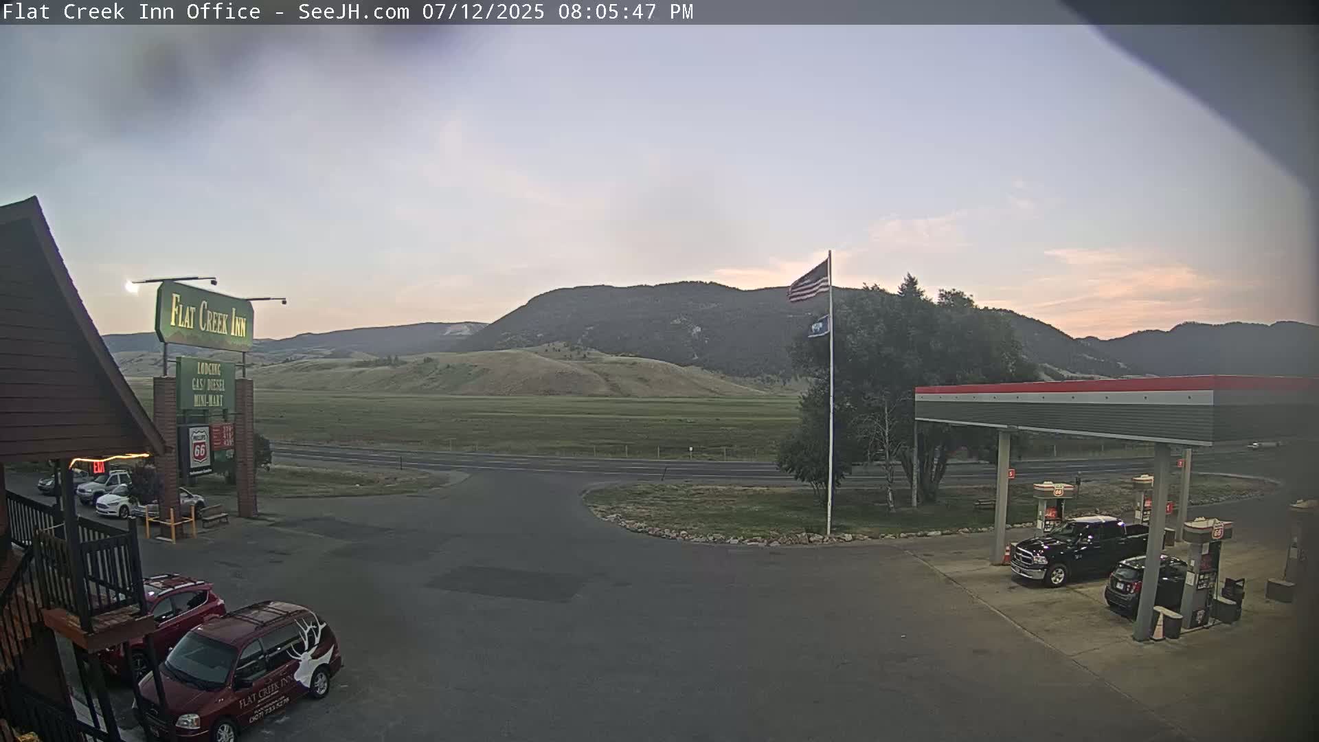 Jackson, Flat Creek Valley- Jackson Peak &  Highway 89 View Live Cam - Jackson, Teton, Wyoming, USA
